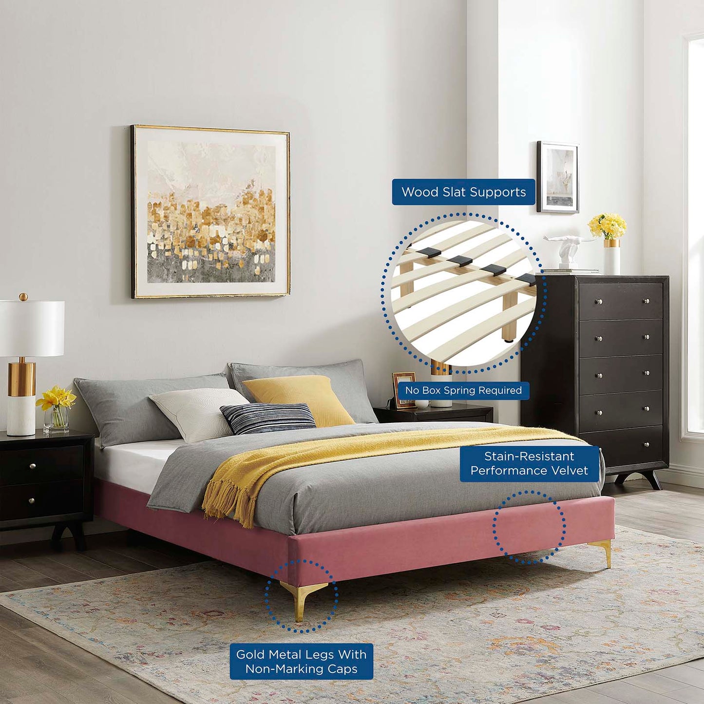 Sasha Button-Tufted Performance Velvet King Bed By Modway - MOD-6832 | Beds | Modishstore - 15