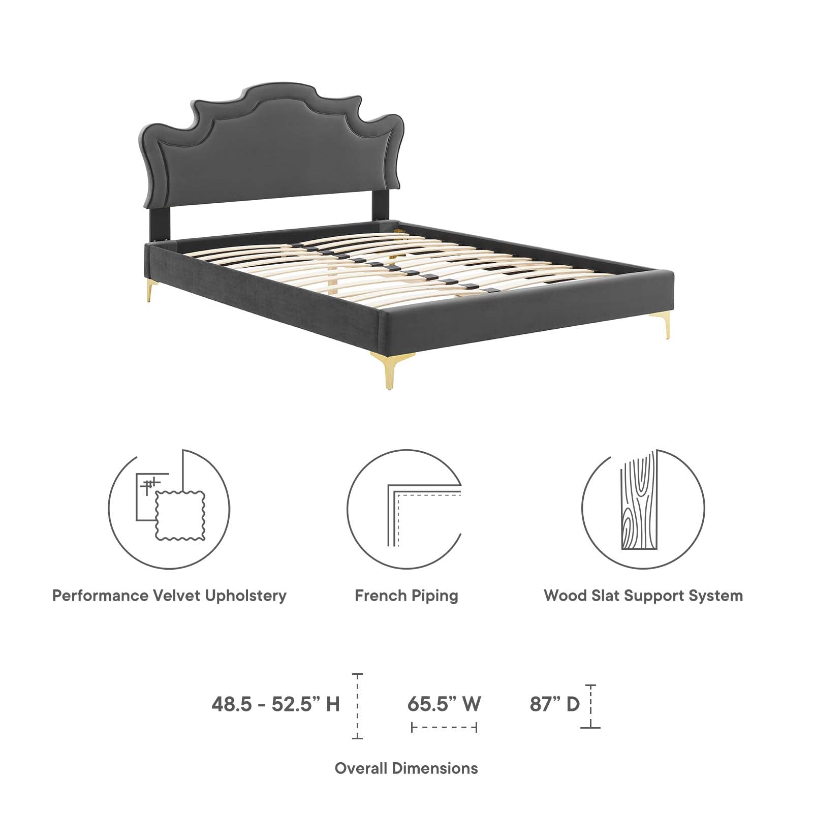Neena Performance Velvet King Bed By Modway - MOD-6835 | Beds | Modishstore - 10