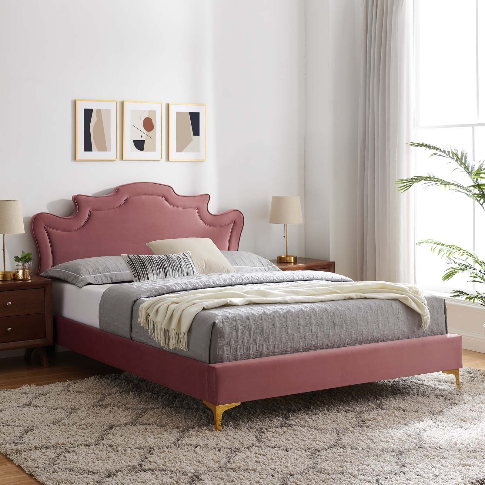Neena Performance Velvet King Bed By Modway - MOD-6835 | Beds | Modishstore - 15