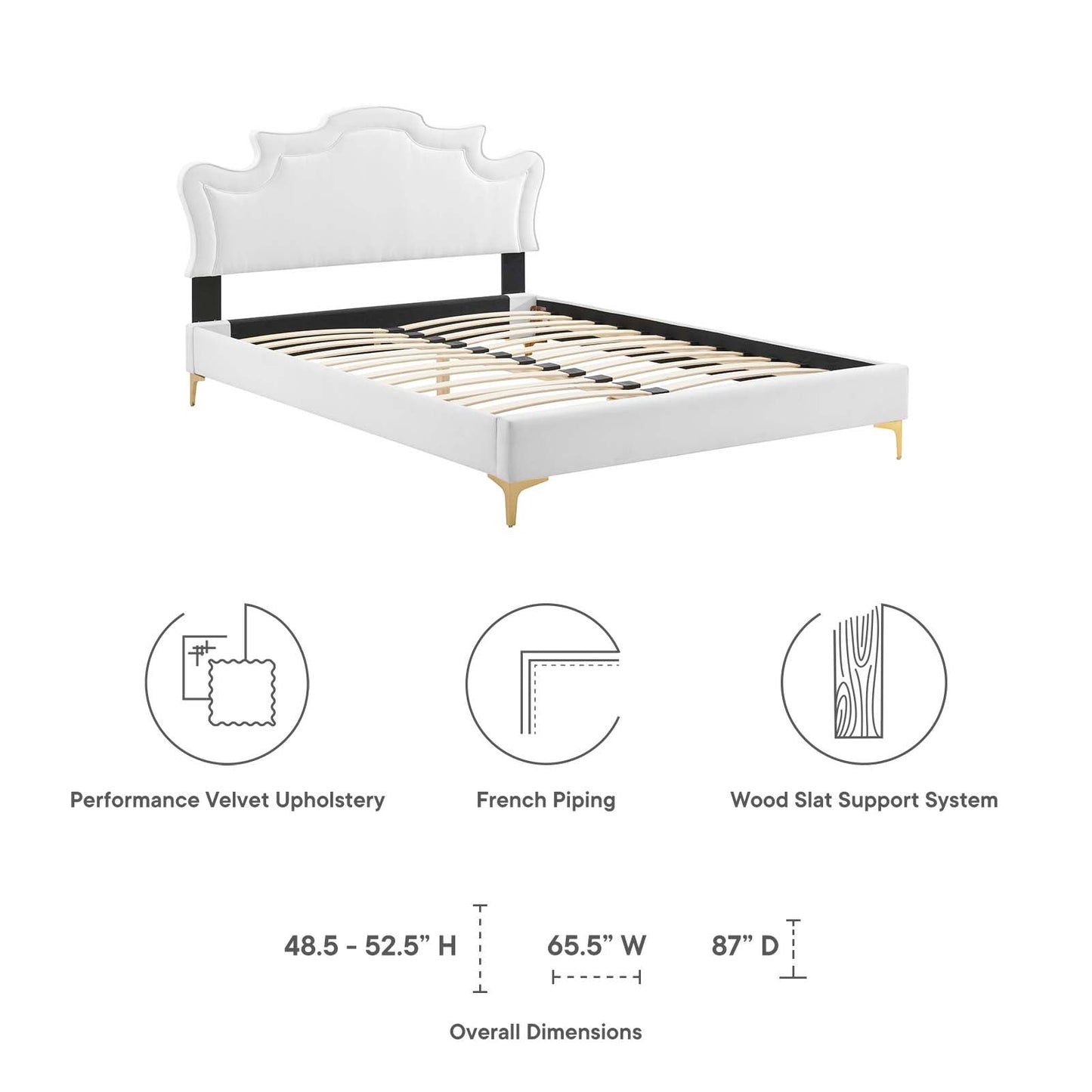Neena Performance Velvet King Bed By Modway - MOD-6835 | Beds | Modishstore - 43