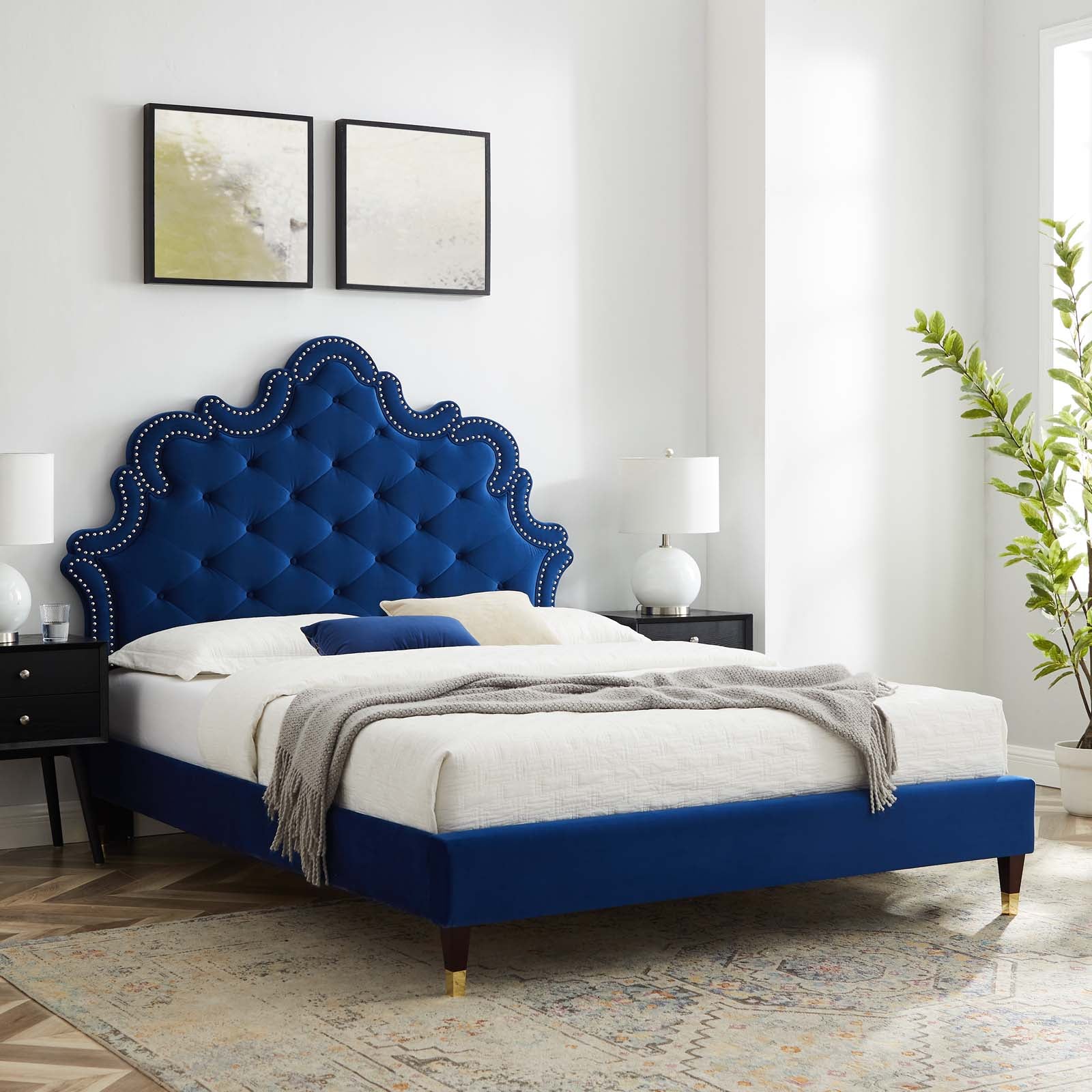 Sasha Button-Tufted Performance Velvet King Bed By Modway - MOD-6837 | Beds | Modishstore - 26