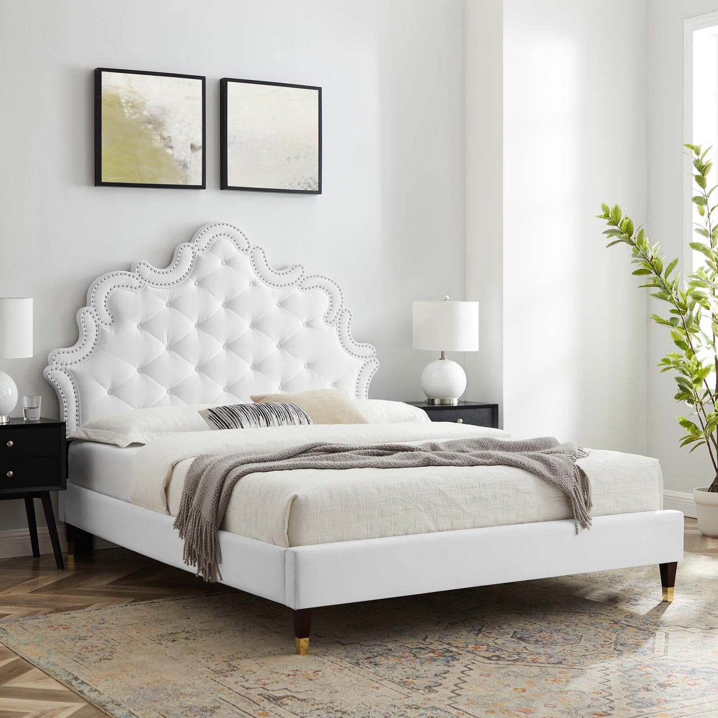Sasha Button-Tufted Performance Velvet King Bed By Modway - MOD-6837 | Beds | Modishstore - 37
