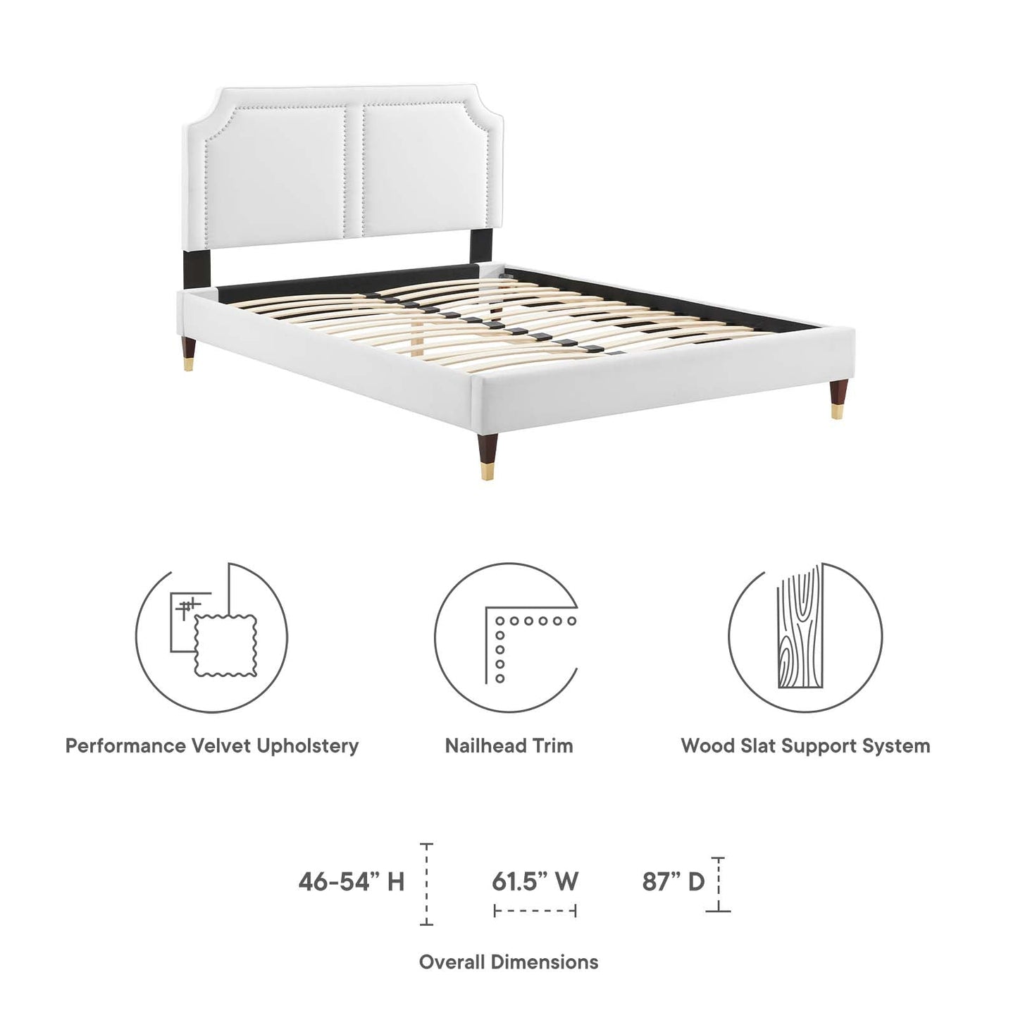 Novi Performance Velvet King Bed By Modway - MOD-6838 | Beds | Modishstore - 43