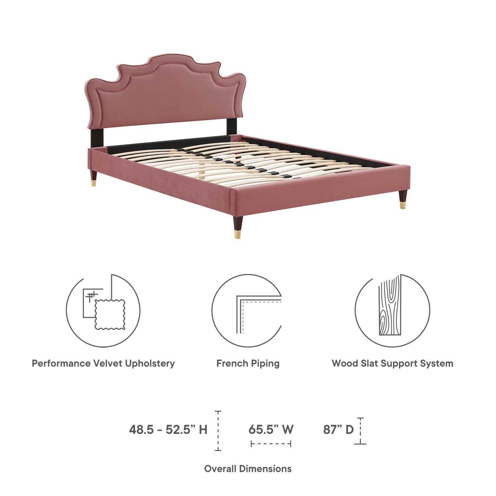 Neena Performance Velvet King Bed By Modway - MOD-6840 | Beds | Modishstore - 21