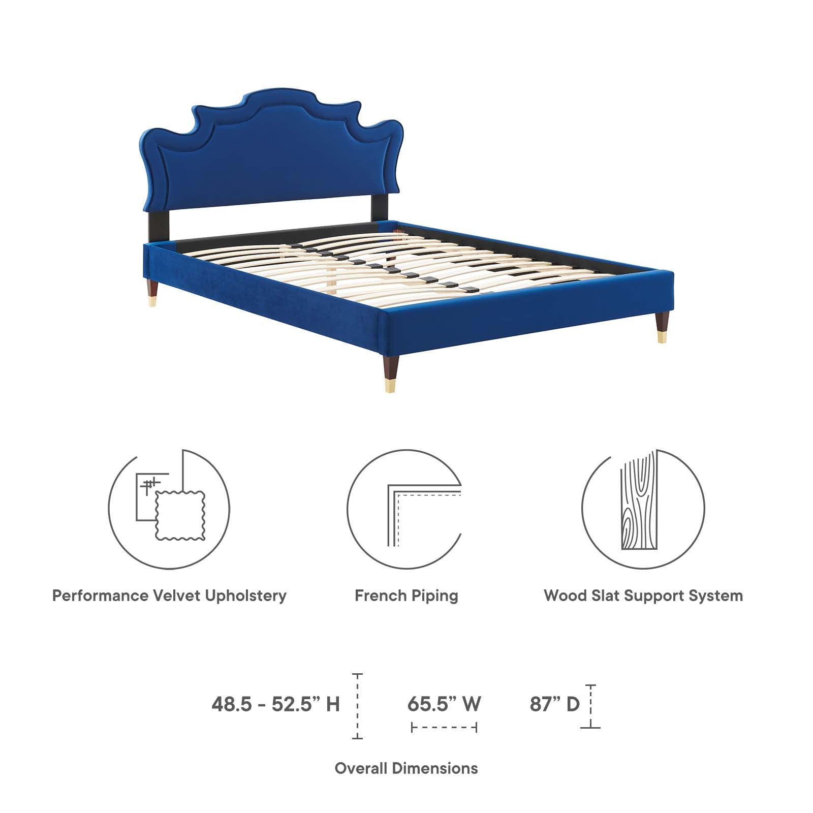 Neena Performance Velvet King Bed By Modway - MOD-6840 | Beds | Modishstore - 32