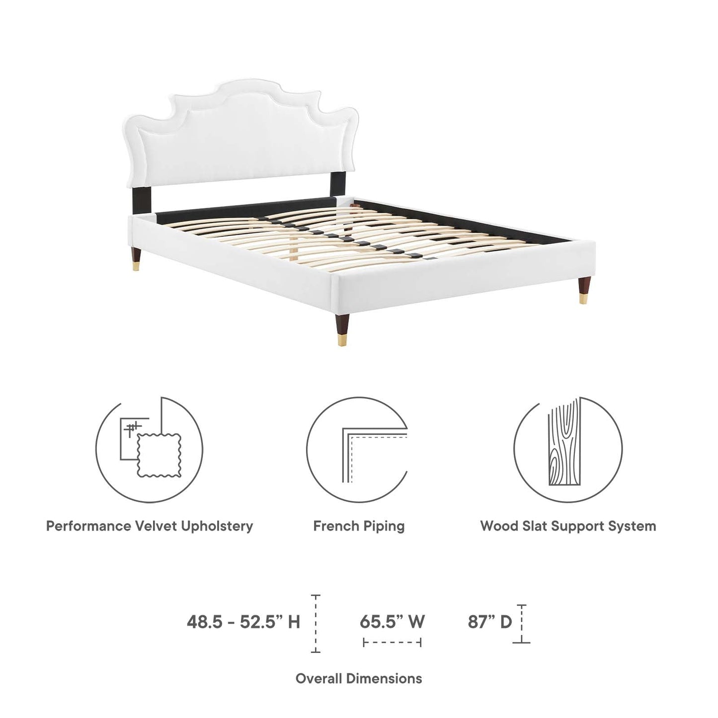 Neena Performance Velvet King Bed By Modway - MOD-6840 | Beds | Modishstore - 43