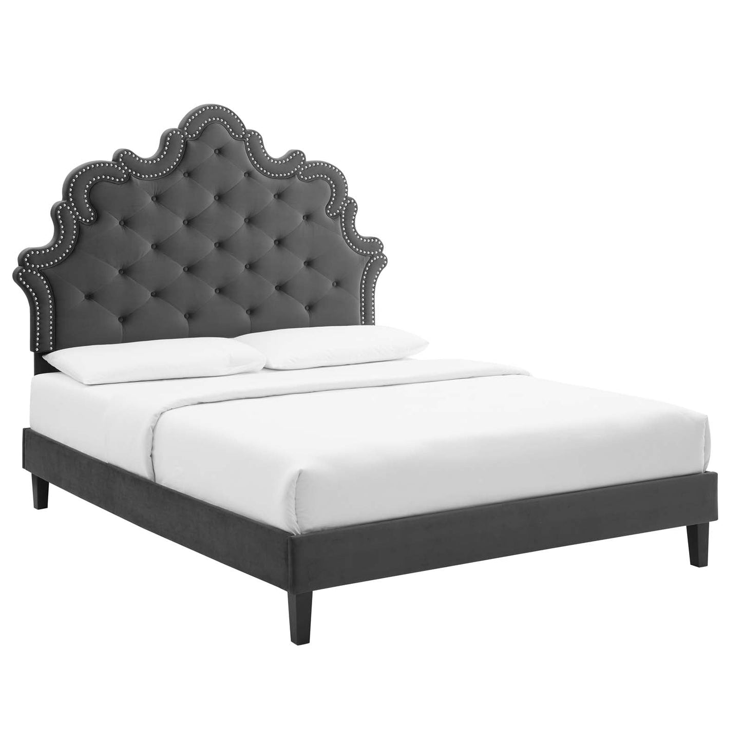 Sasha Button-Tufted Performance Velvet King Bed By Modway - MOD-6842 | Beds | Modishstore - 2