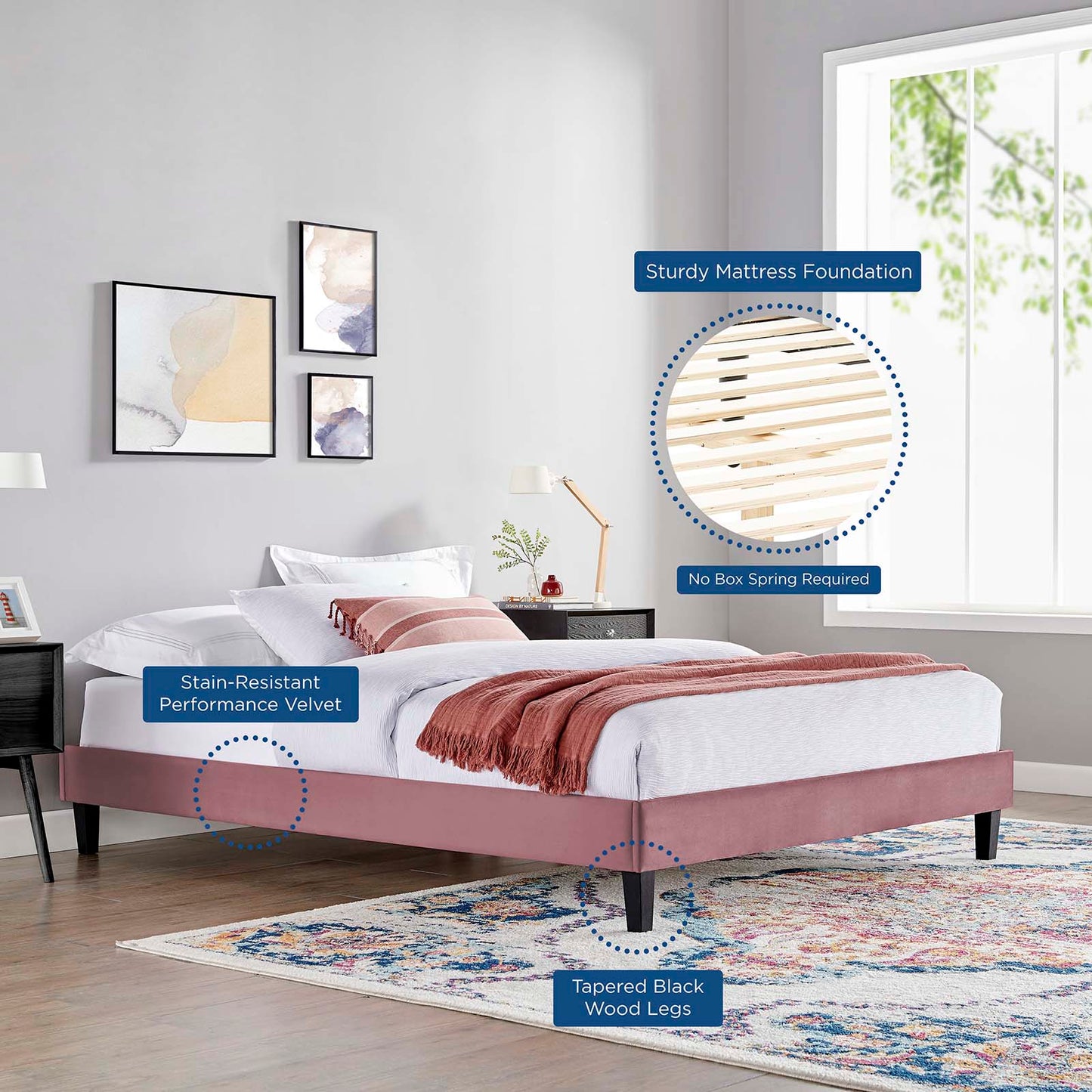 Sasha Button-Tufted Performance Velvet King Bed By Modway - MOD-6842 | Beds | Modishstore - 14