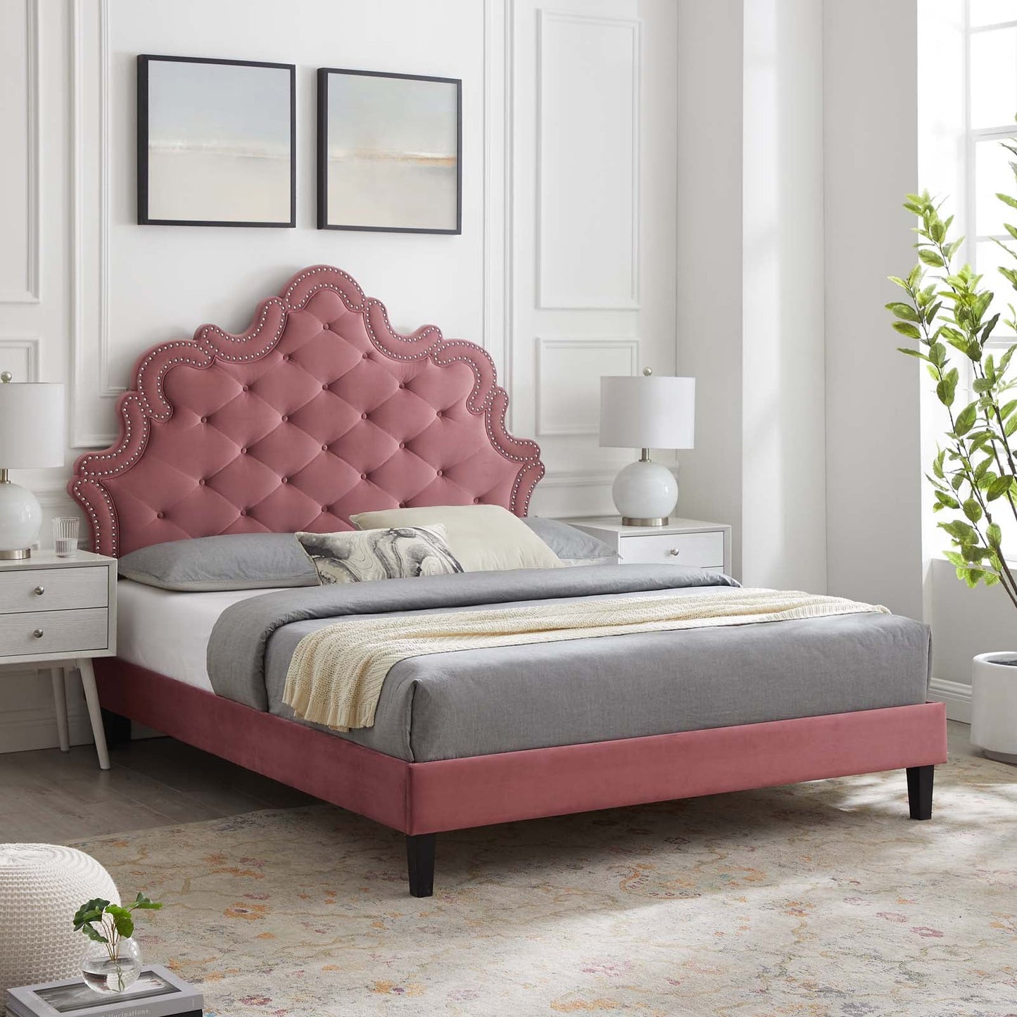Sasha Button-Tufted Performance Velvet King Bed By Modway - MOD-6842 | Beds | Modishstore - 15