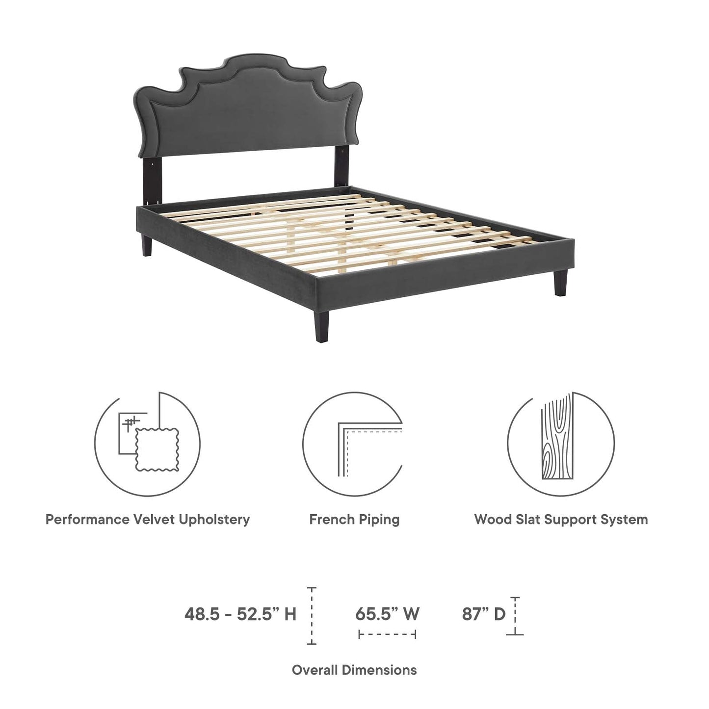 Neena Performance Velvet King Bed By Modway - MOD-6845 | Beds | Modishstore - 10