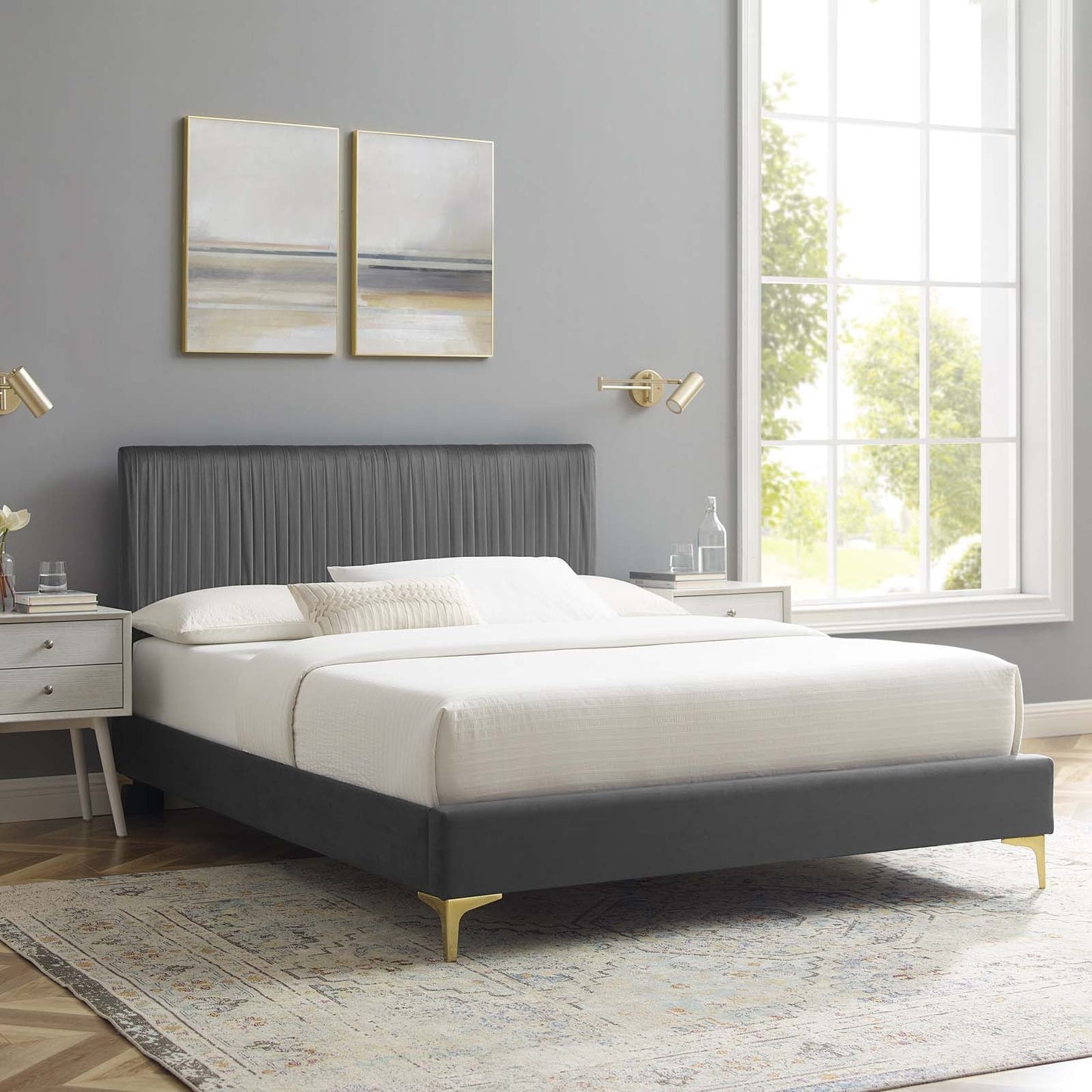 Modway Peyton Performance Velvet Twin Platform Bed | Beds | Modishstore