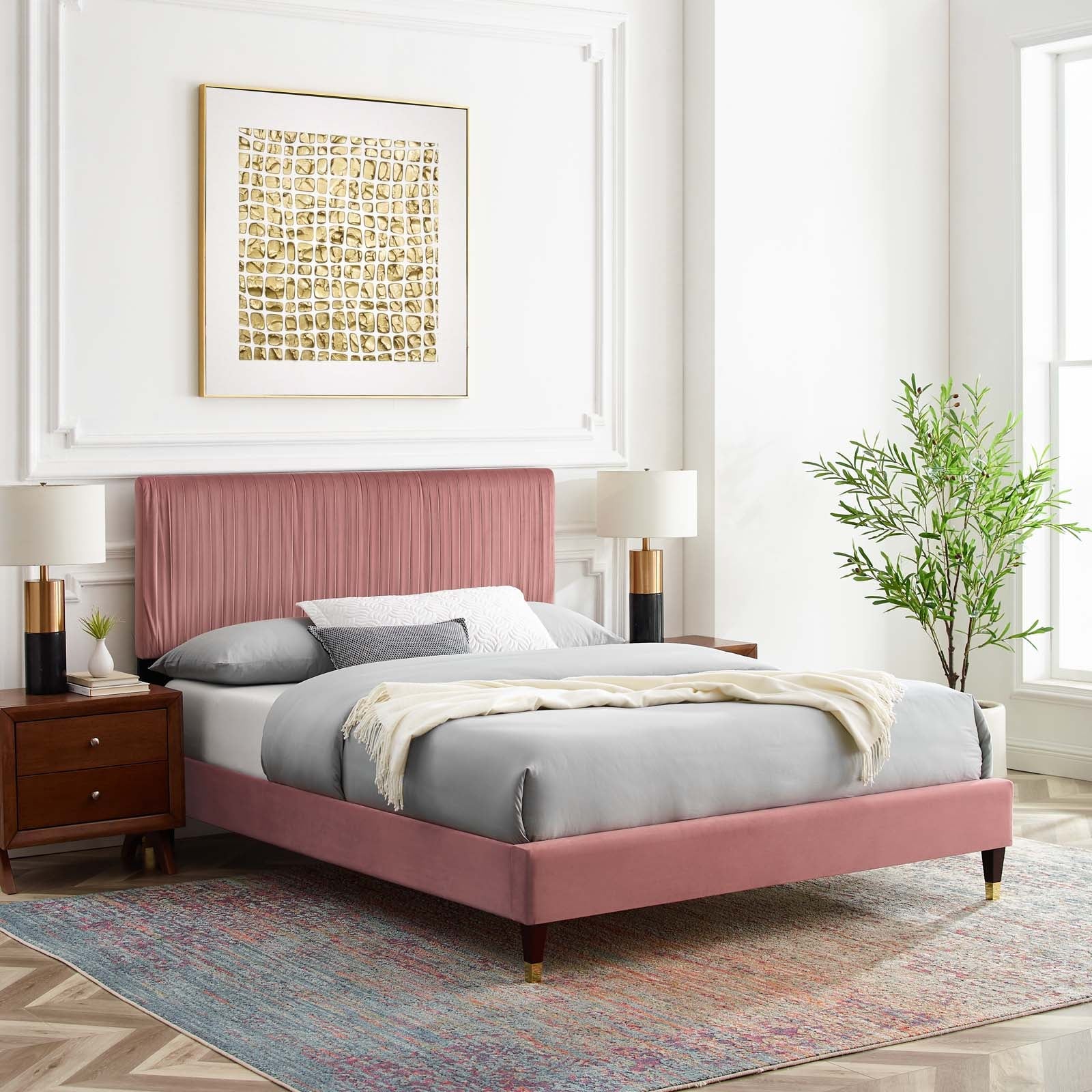 Modway Peyton Performance Velvet Twin Platform Bed | Beds | Modishstore-8