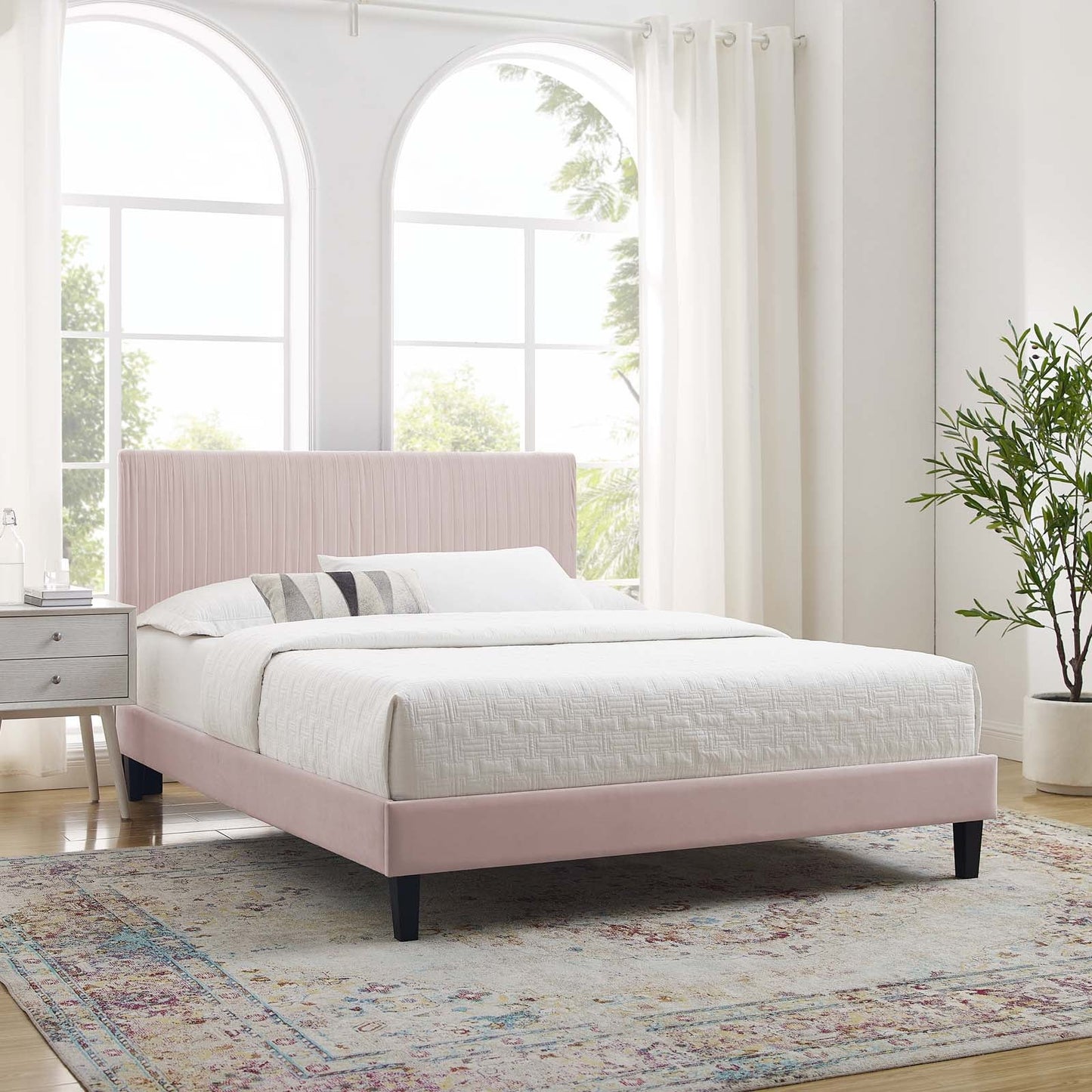 Modway Peyton Performance Velvet Twin Platform Bed | Beds | Modishstore-62