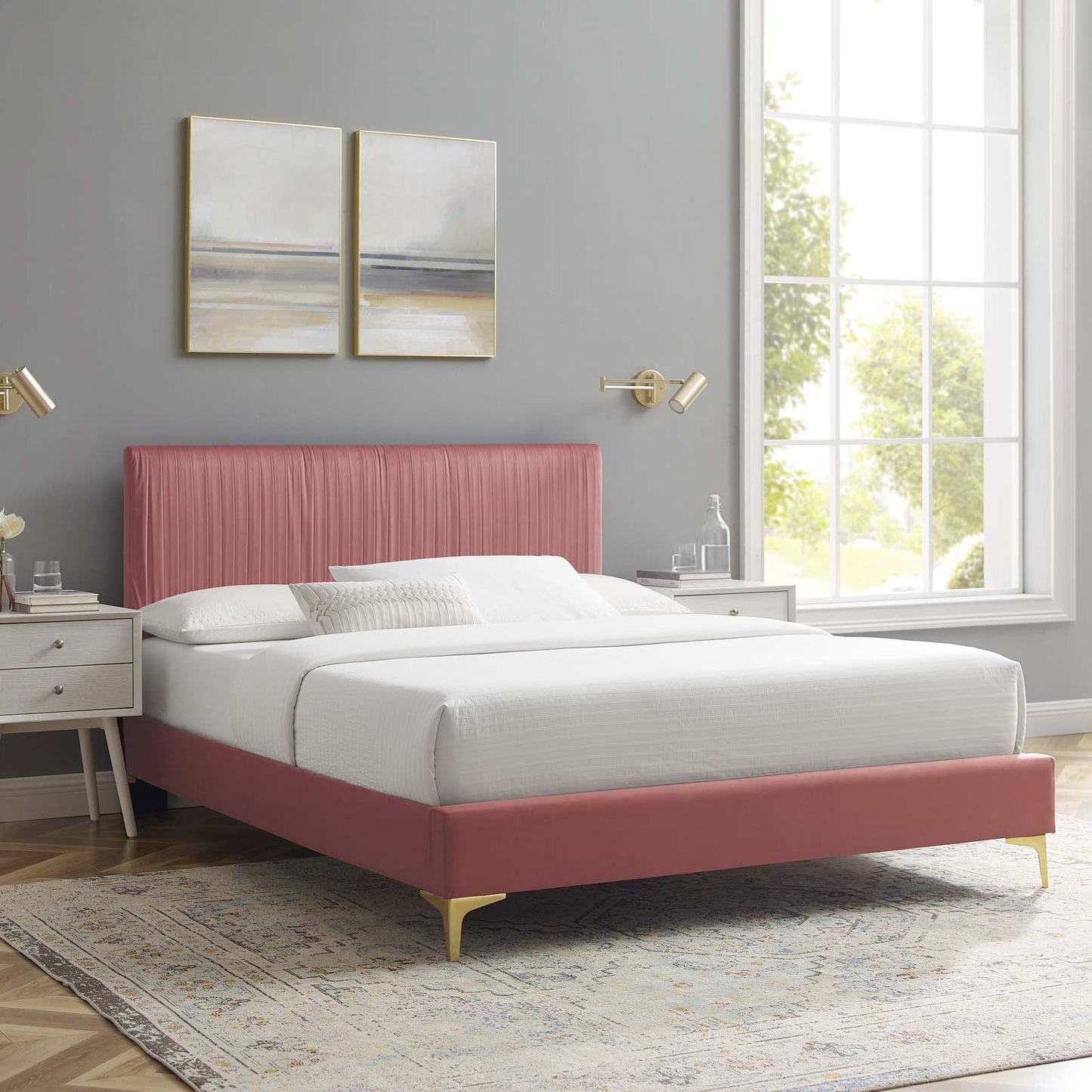 Modway Peyton Performance Velvet Full Platform Bed | Beds | Modishstore-8