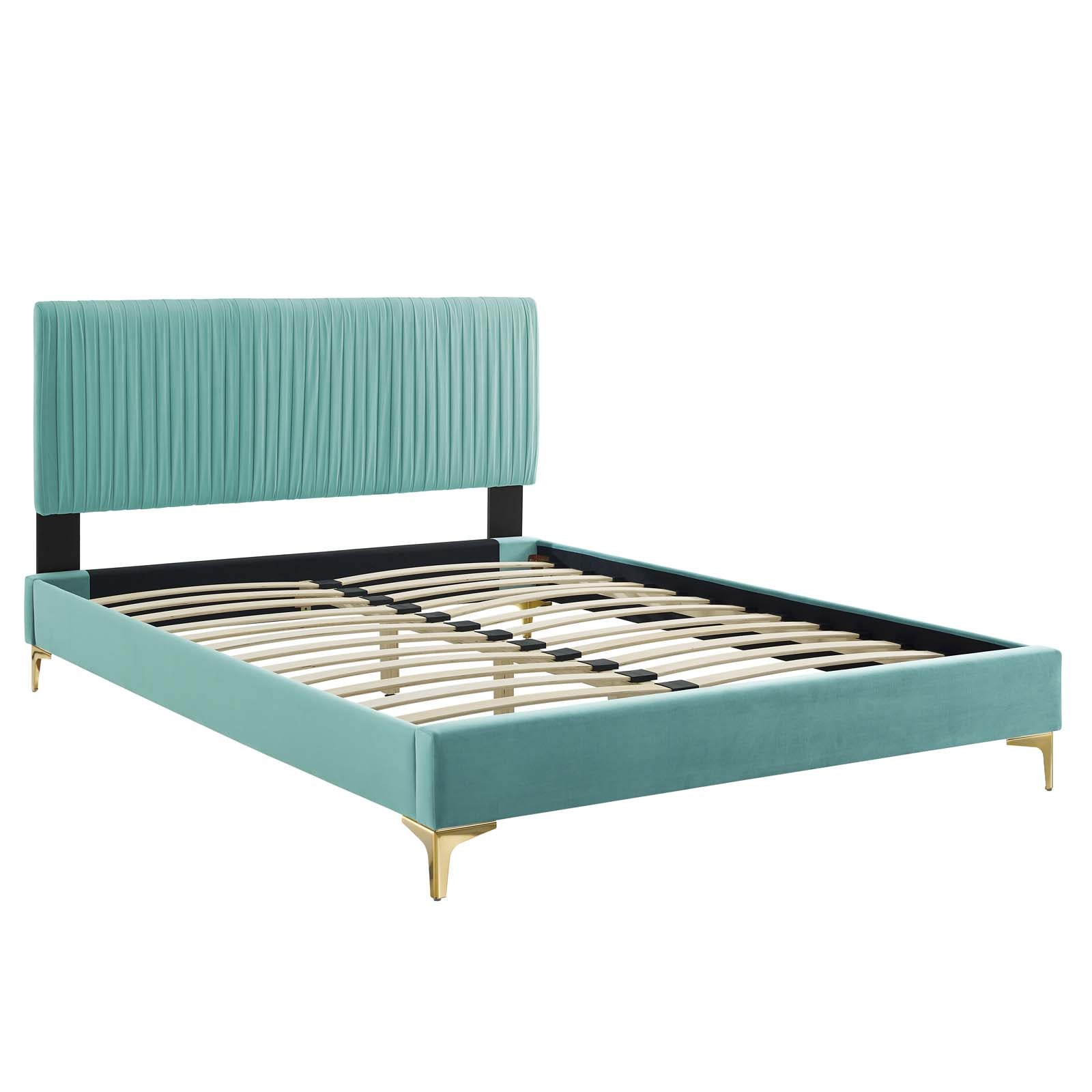 Modway Peyton Performance Velvet Full Platform Bed | Beds | Modishstore-24