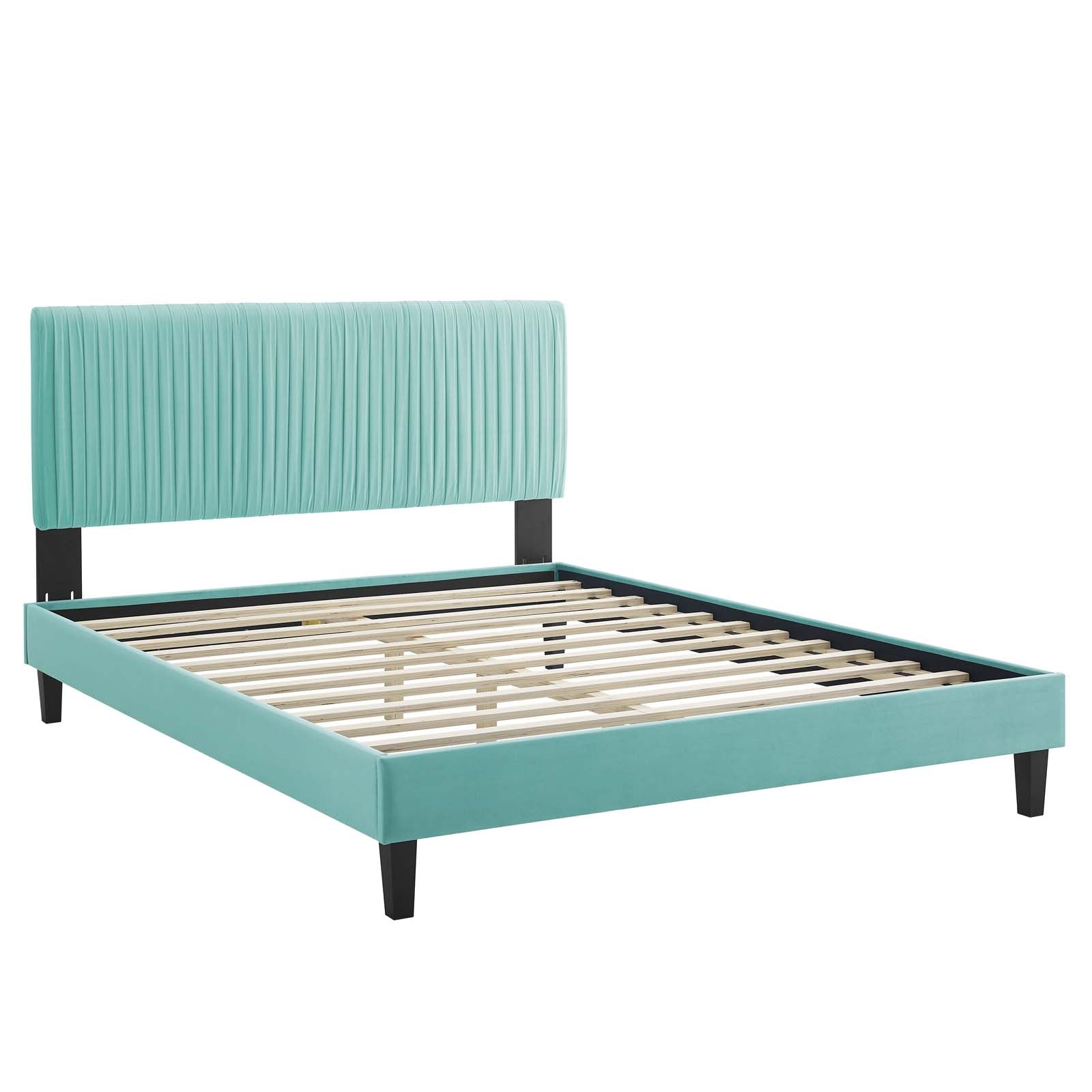 Modway Peyton Performance Velvet Full Platform Bed | Beds | Modishstore-24