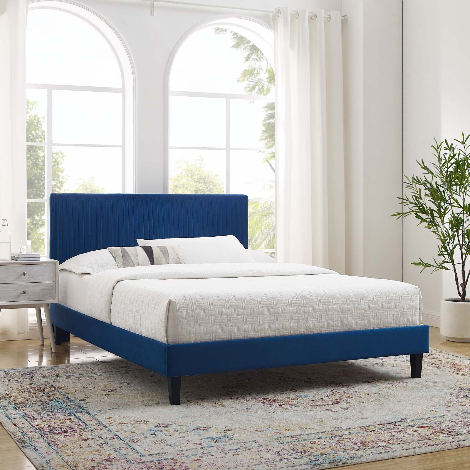 Modway Peyton Performance Velvet Full Platform Bed | Beds | Modishstore-60