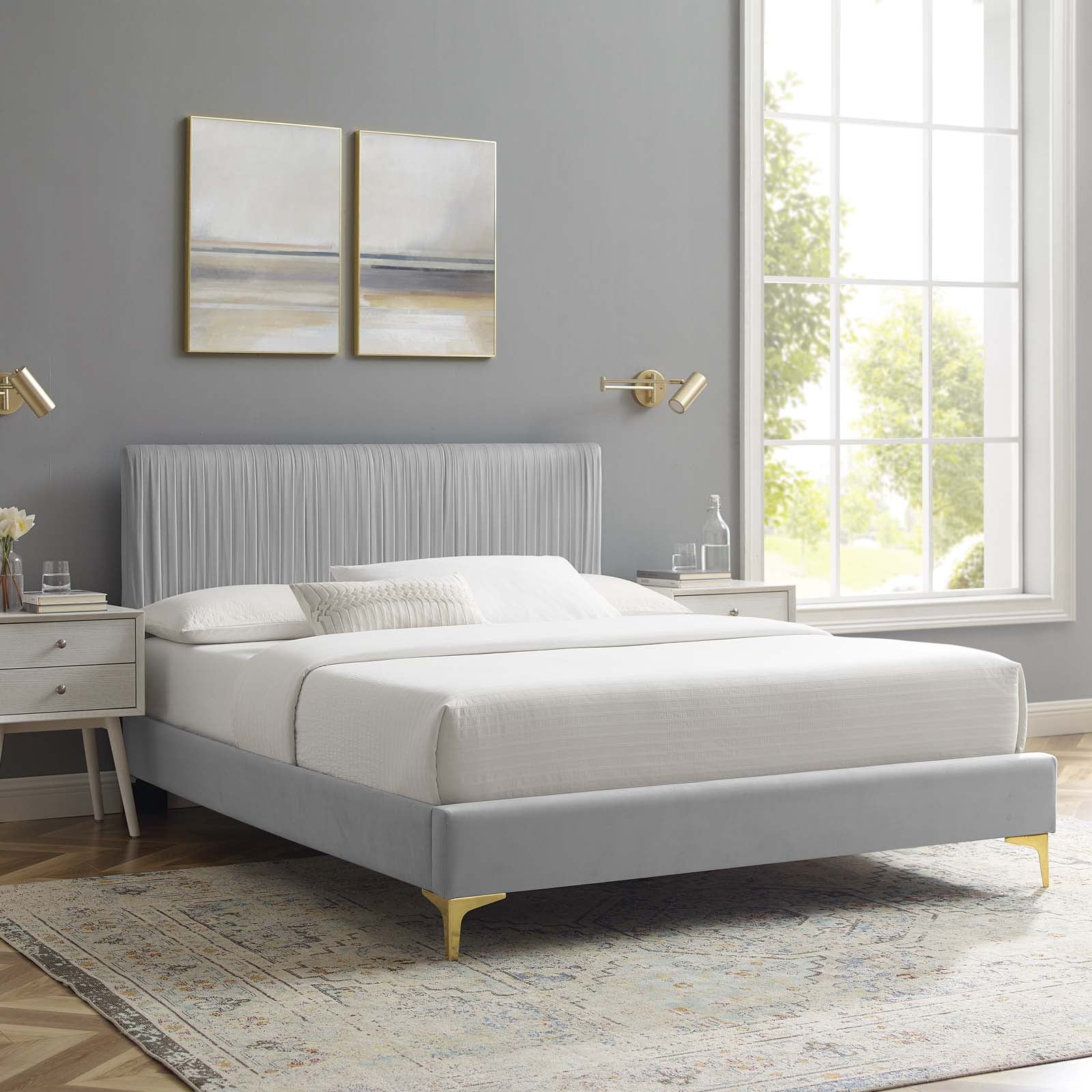 Modway Peyton Performance Velvet King Platform Bed | Beds | Modishstore-15