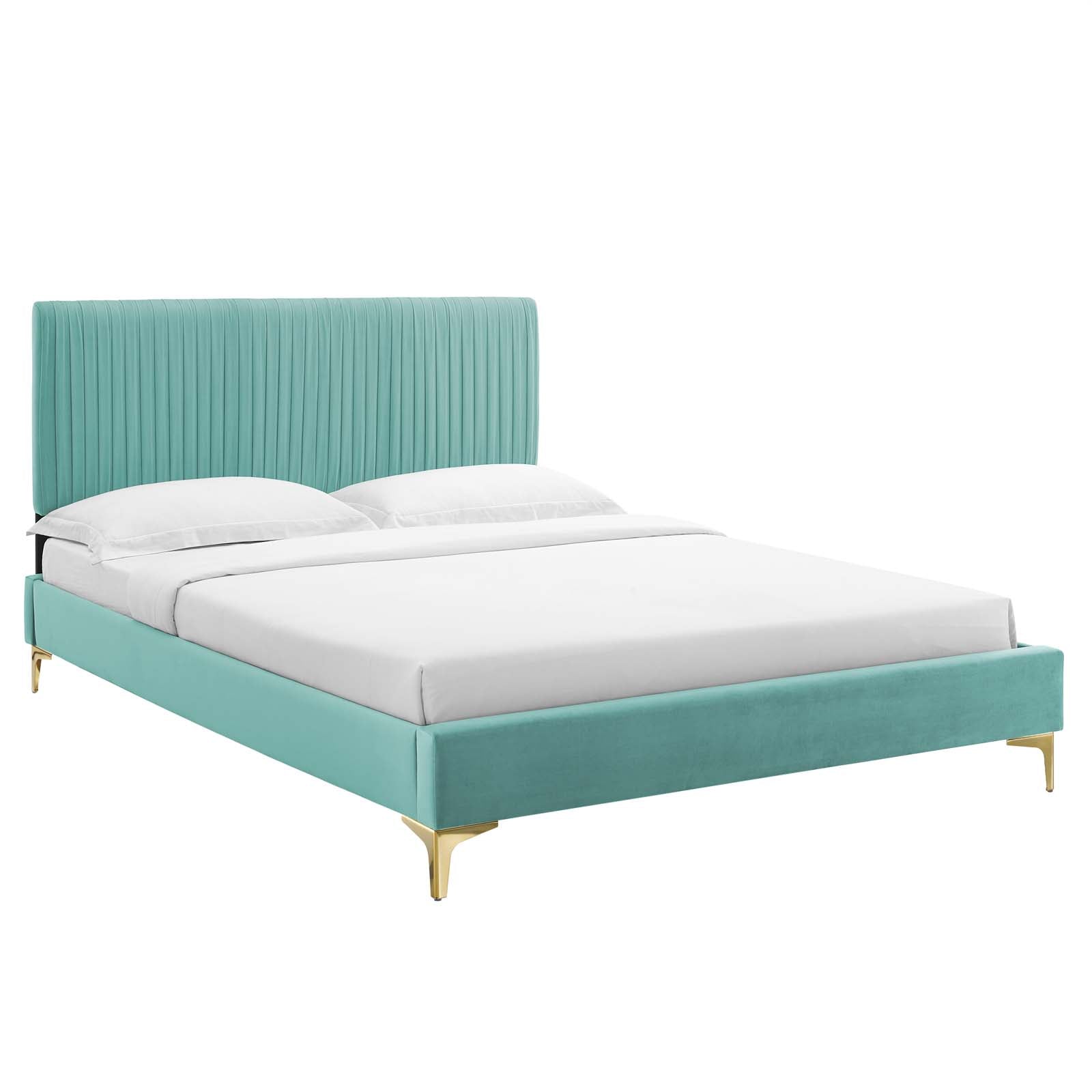 Modway Peyton Performance Velvet King Platform Bed | Beds | Modishstore-23