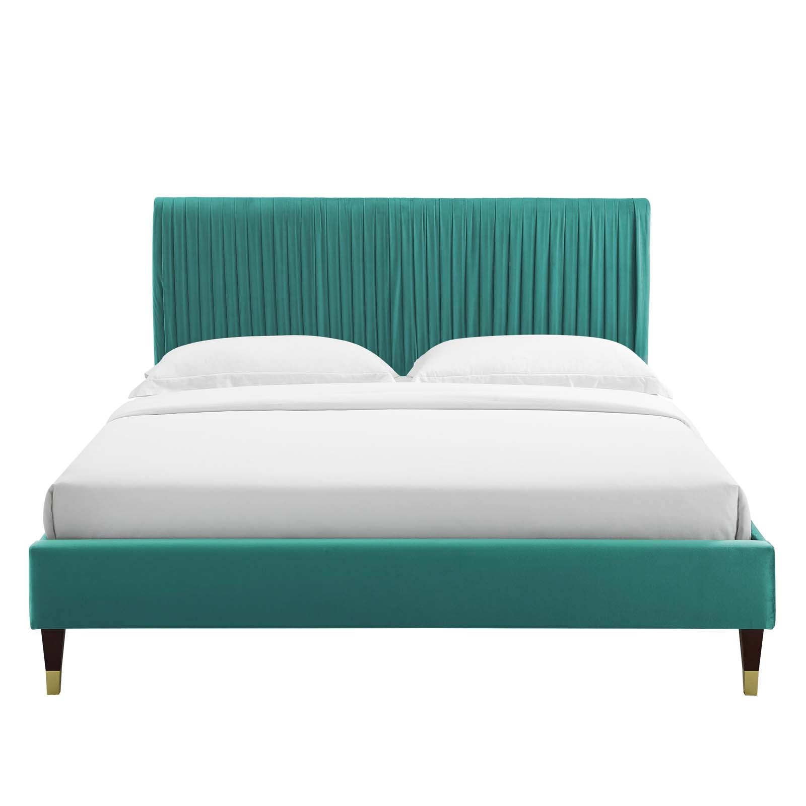Modway Peyton Performance Velvet King Platform Bed | Beds | Modishstore-48