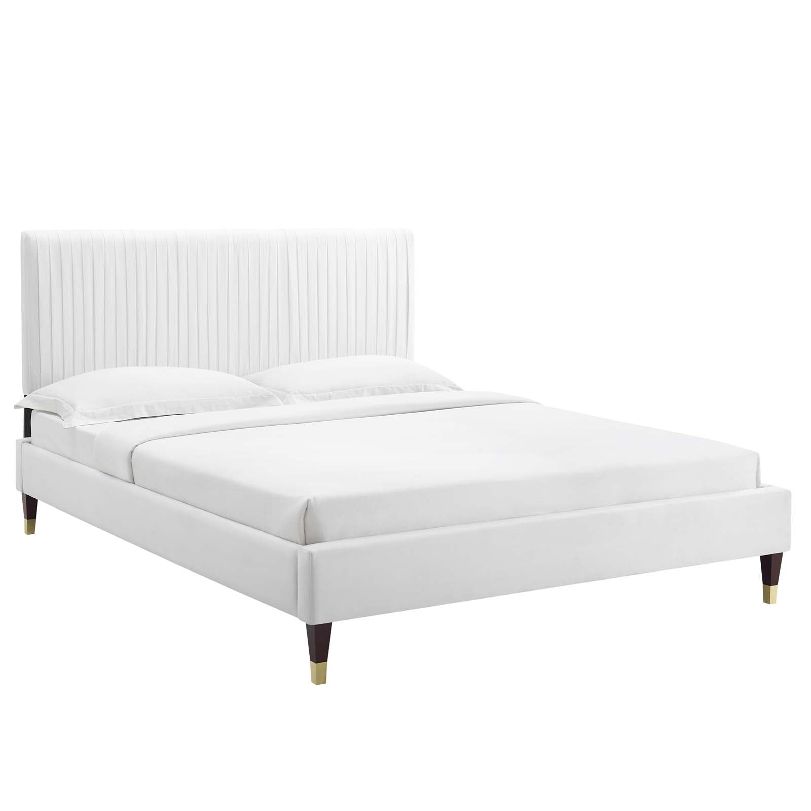 Modway Peyton Performance Velvet King Platform Bed | Beds | Modishstore-51
