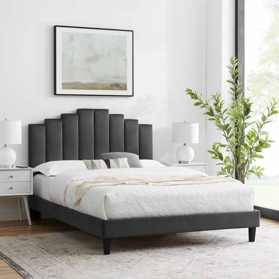 Modway Elise Twin Performance Velvet Platform Bed | Beds
