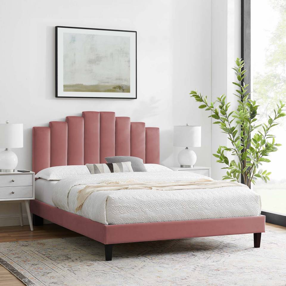 Modway Elise Twin Performance Velvet Platform Bed | Beds | 