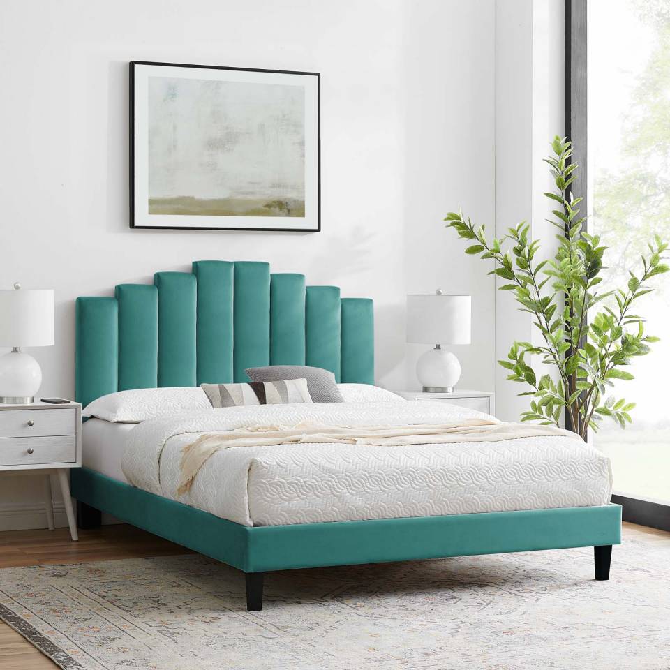 Modway Elise Twin Performance Velvet Platform Bed | Beds | 