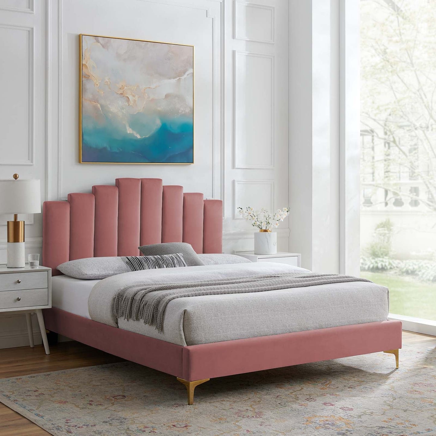 Modway Elise Twin Performance Velvet Platform Bed | Beds | 