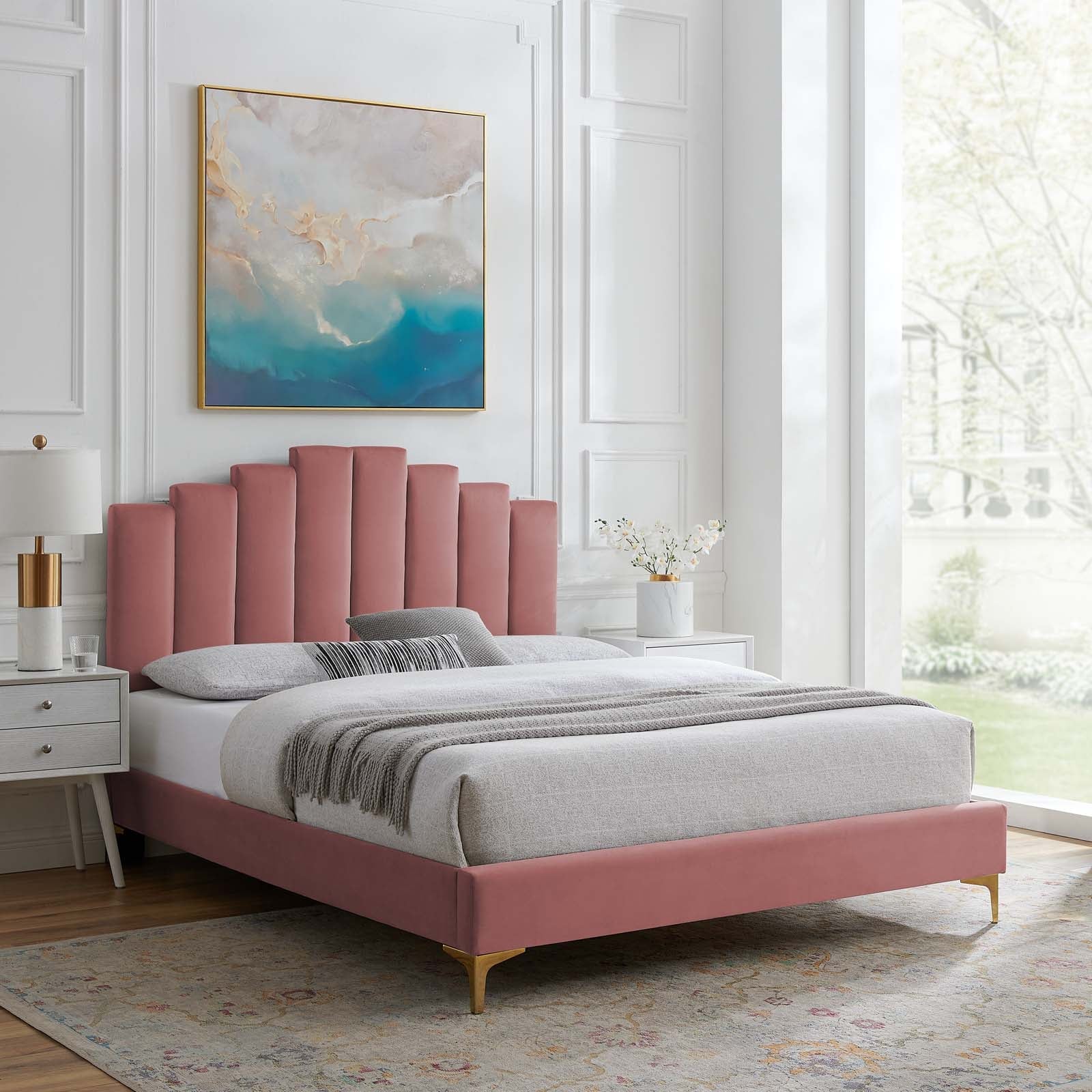 Modway Elise Twin Performance Velvet Platform Bed | Beds | 