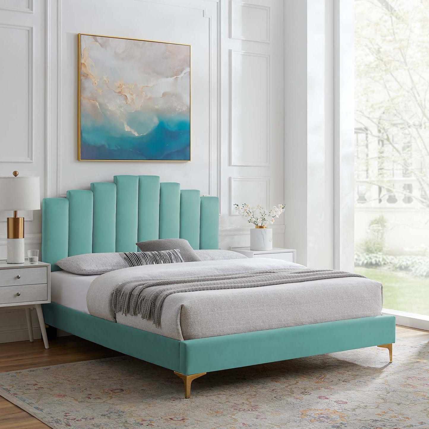 Modway Elise Twin Performance Velvet Platform Bed | Beds | 