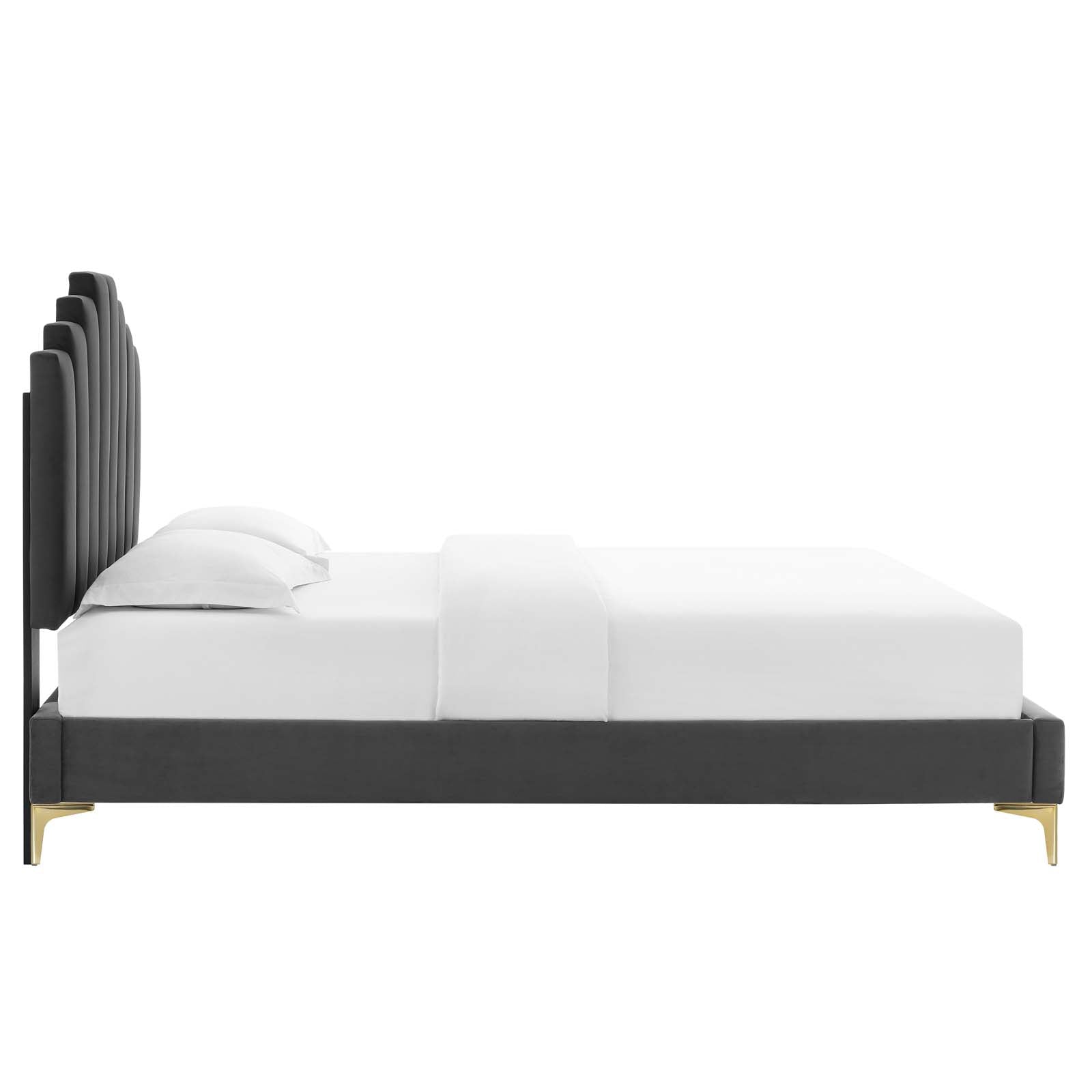 Modway Elise King Performance Velvet Platform Bed | Beds | 