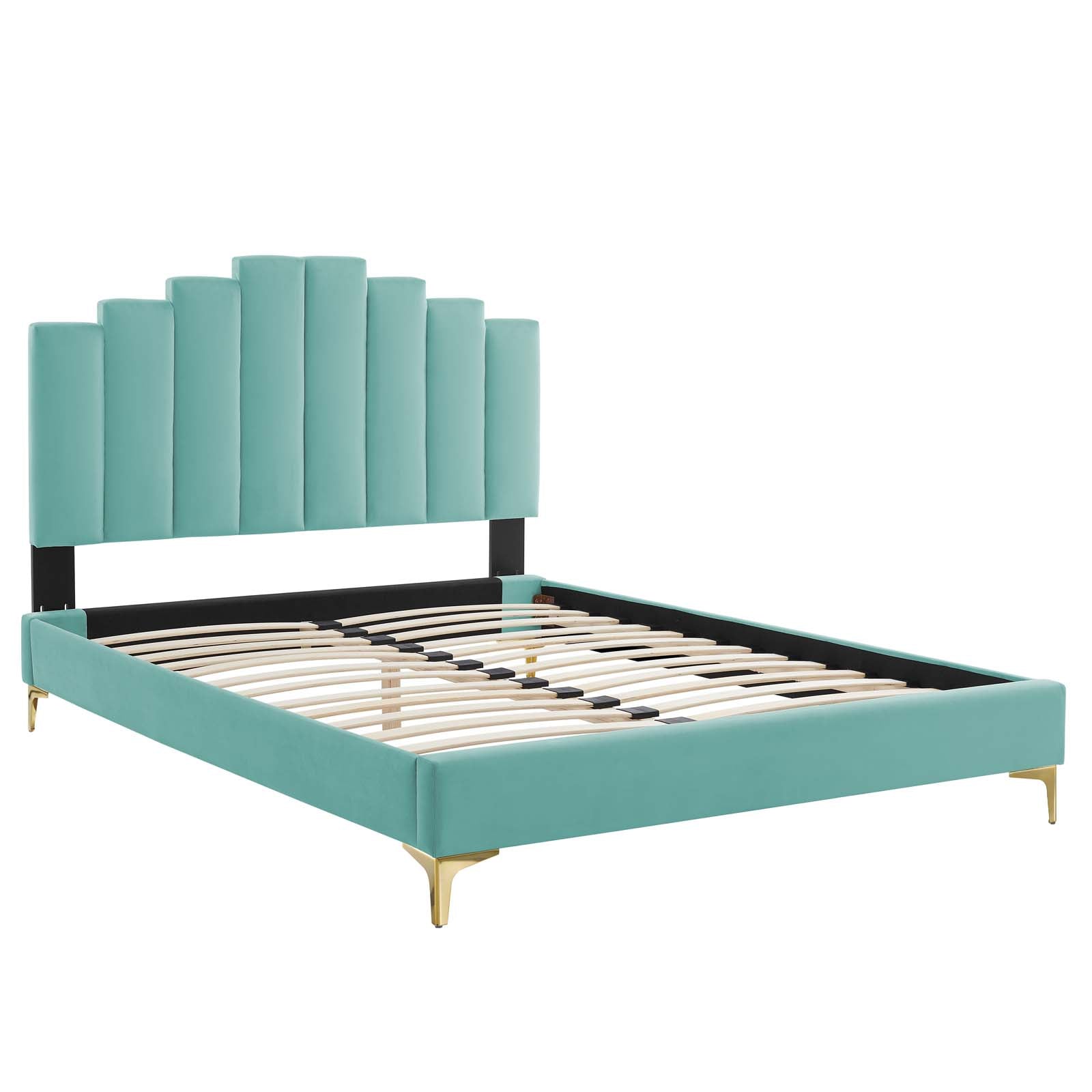 Modway Elise King Performance Velvet Platform Bed | Beds | 