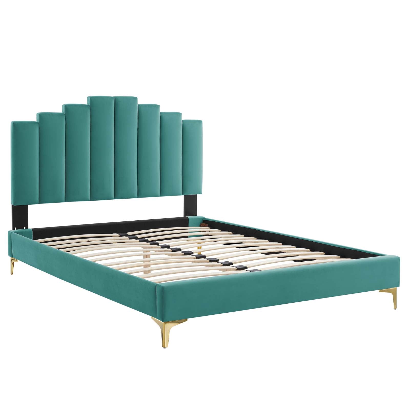 Modway Elise King Performance Velvet Platform Bed | Beds | 