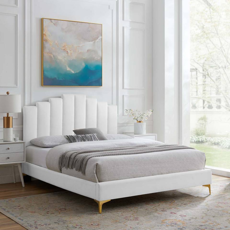 Modway Elise King Performance Velvet Platform Bed | Beds | 