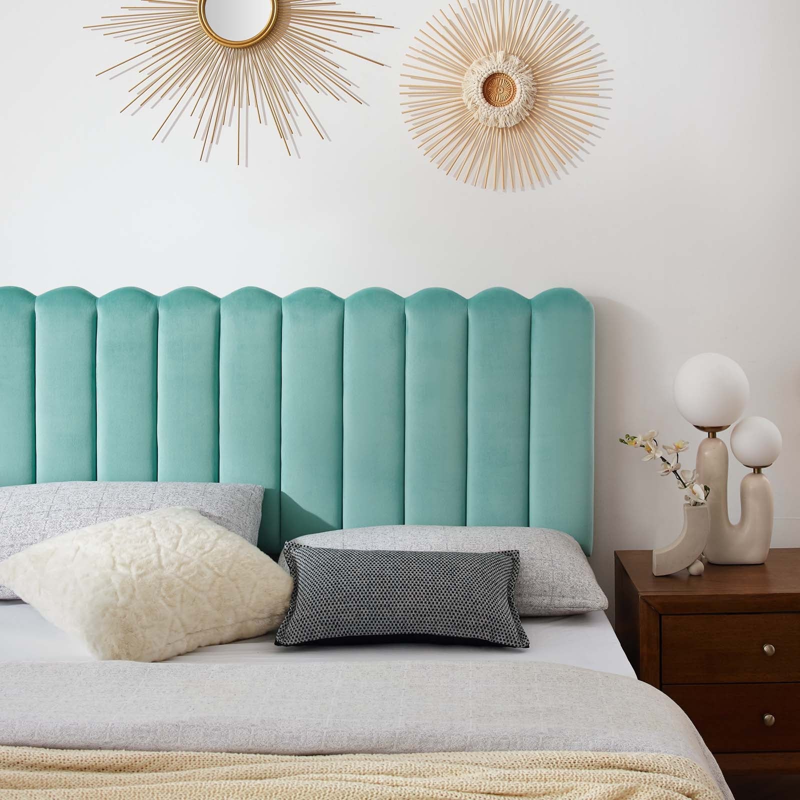 Reagan Twin Performance Velvet Platform Bed By Modway - MOD-6885 | Beds | Modishstore - 56