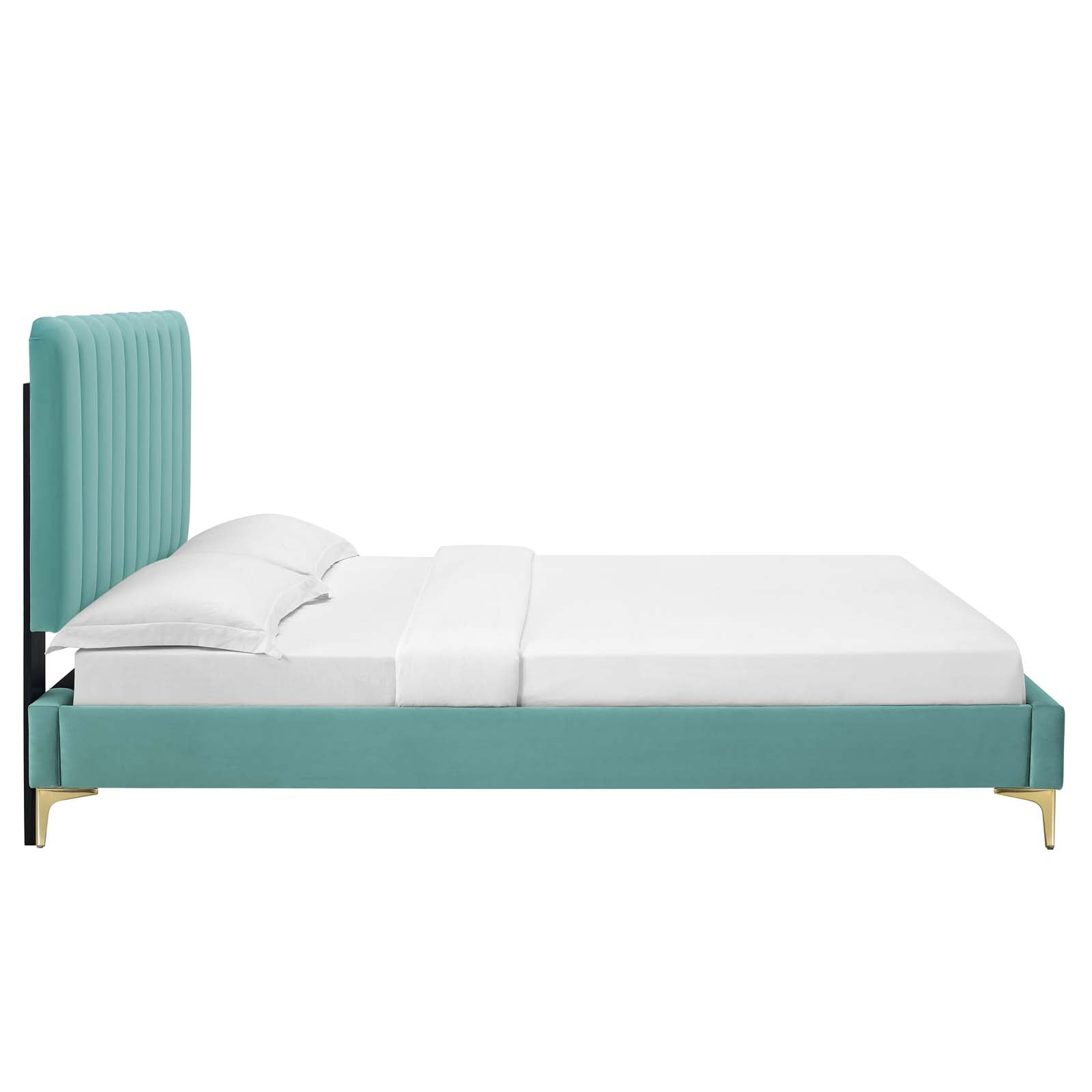 Reagan Twin Performance Velvet Platform Bed By Modway - MOD-6885 | Beds | Modishstore - 59