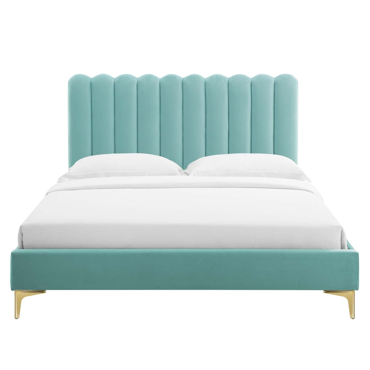 Reagan Twin Performance Velvet Platform Bed By Modway - MOD-6885 | Beds | Modishstore - 60