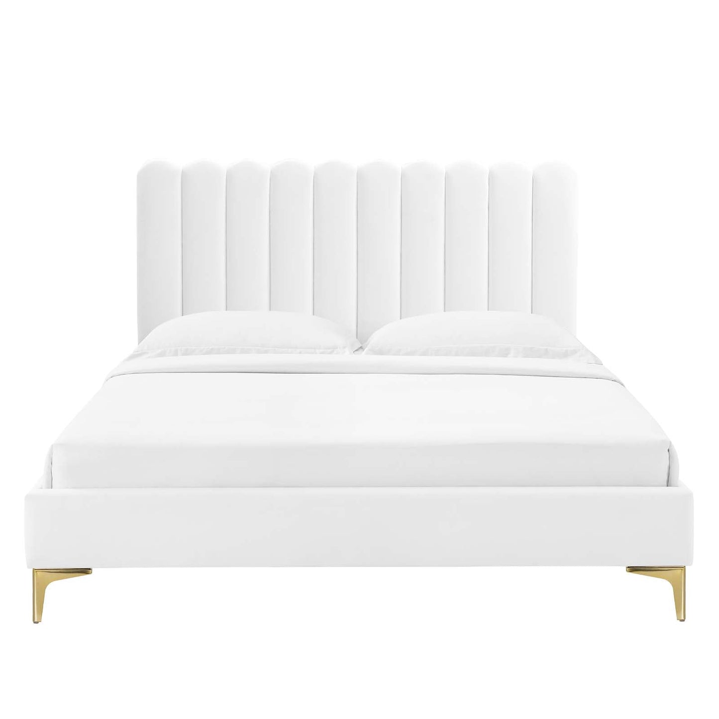 Reagan Twin Performance Velvet Platform Bed By Modway - MOD-6885 | Beds | Modishstore - 124