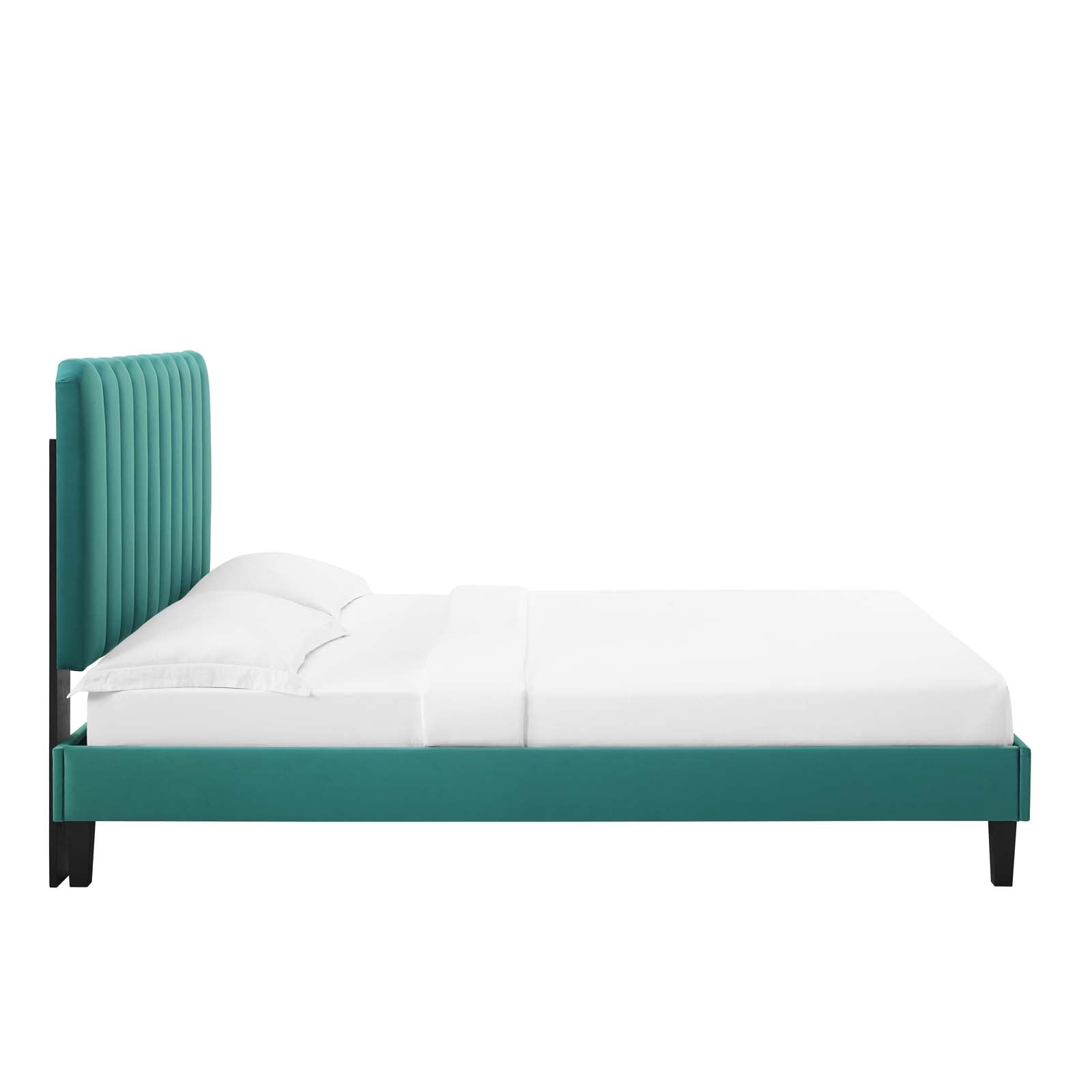 Reagan Twin Performance Velvet Platform Bed By Modway - MOD-6887 | Beds | Modishstore - 107