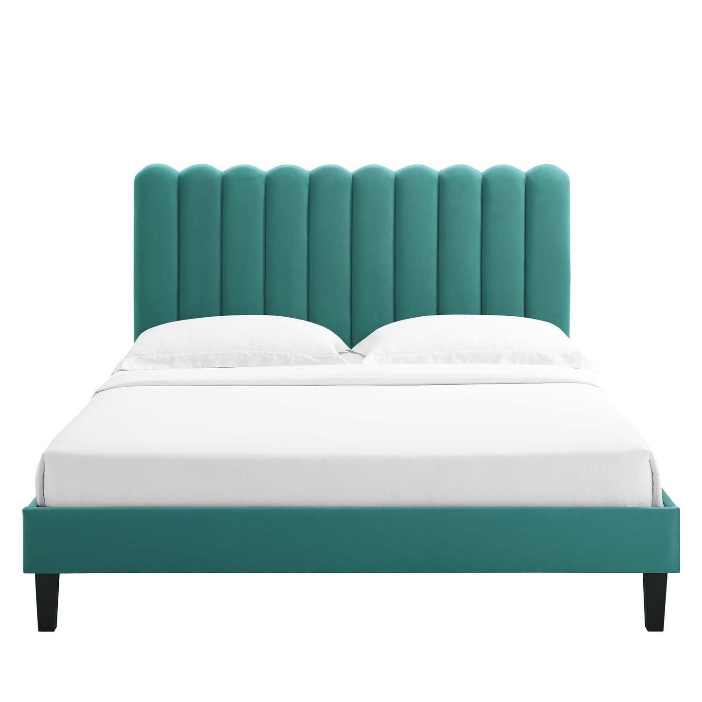 Reagan Twin Performance Velvet Platform Bed By Modway - MOD-6887 | Beds | Modishstore - 108