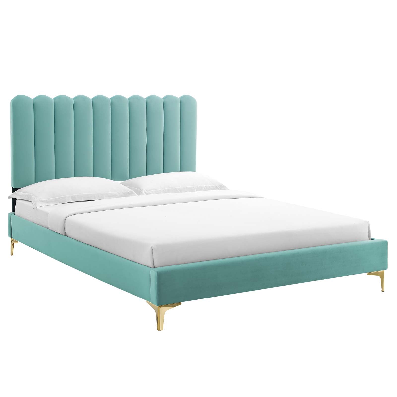 Reagan Full Performance Velvet Platform Bed By Modway - MOD-6891 | Beds | Modishstore - 49