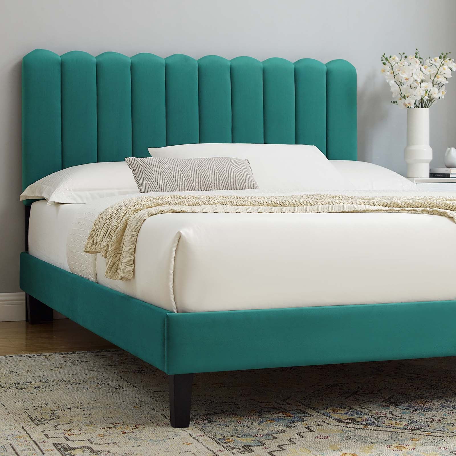 Reagan Full Performance Velvet Platform Bed By Modway - MOD-6893 | Beds | Modishstore - 104