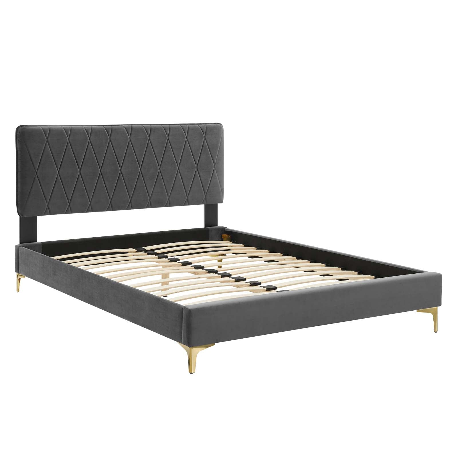 Modway Phillipa Performance Velvet Twin Platform Bed | Beds | Modishstore-3