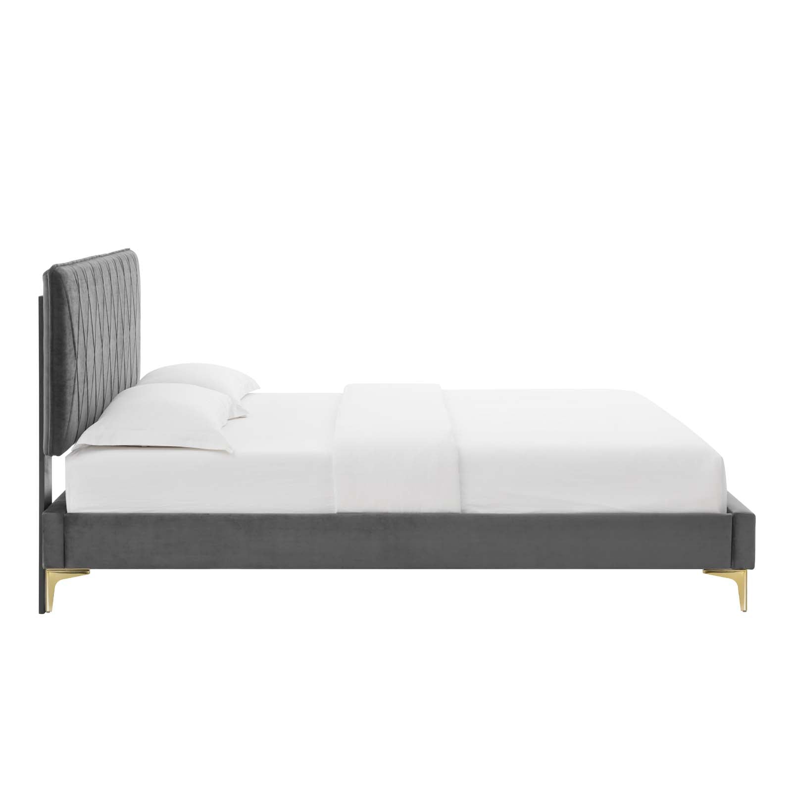 Modway Phillipa Performance Velvet Twin Platform Bed | Beds | Modishstore-6