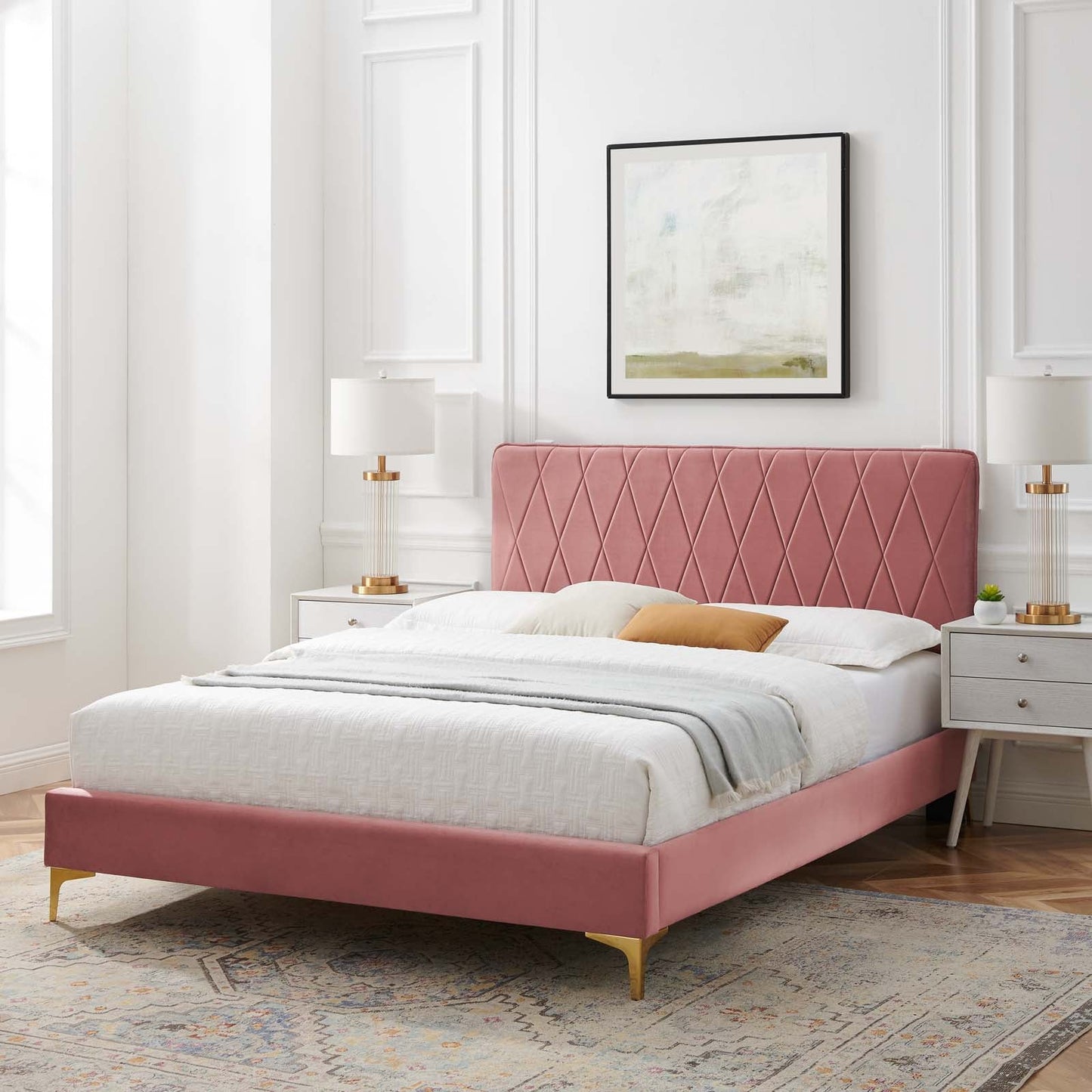 Modway Phillipa Performance Velvet Twin Platform Bed | Beds | Modishstore-63
