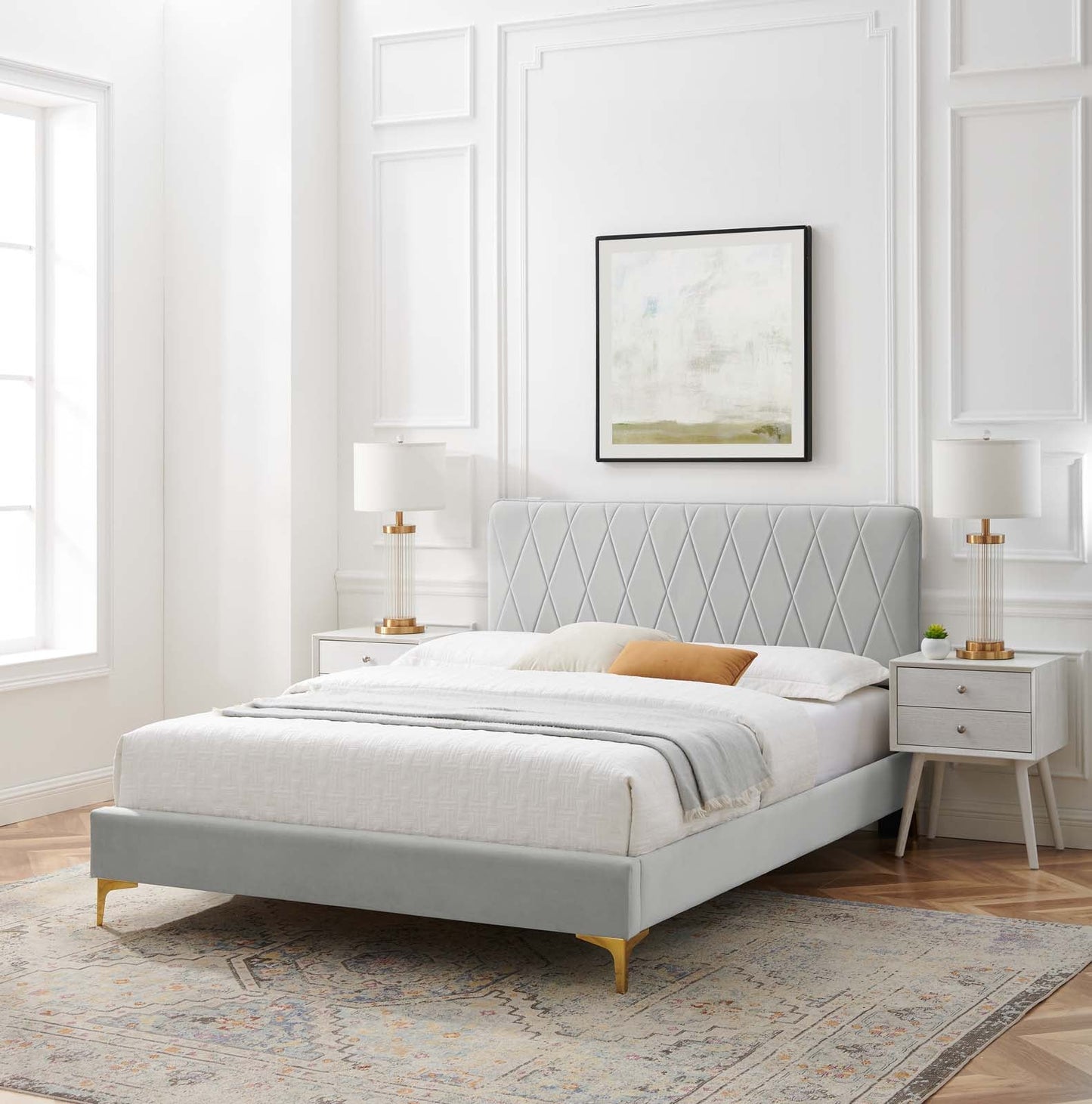 Modway Phillipa Performance Velvet Twin Platform Bed | Beds | Modishstore-60