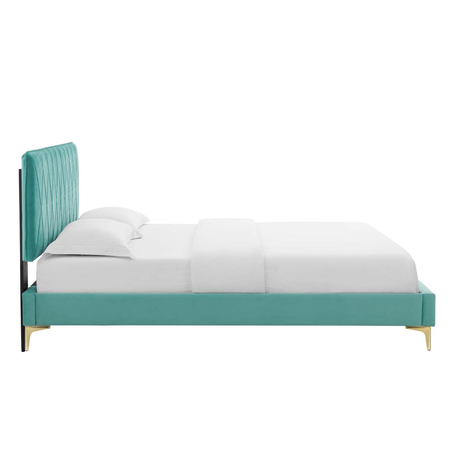 Modway Phillipa Performance Velvet Twin Platform Bed | Beds | Modishstore-27