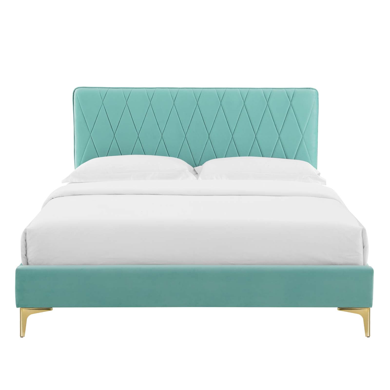 Modway Phillipa Performance Velvet Twin Platform Bed | Beds | Modishstore-28
