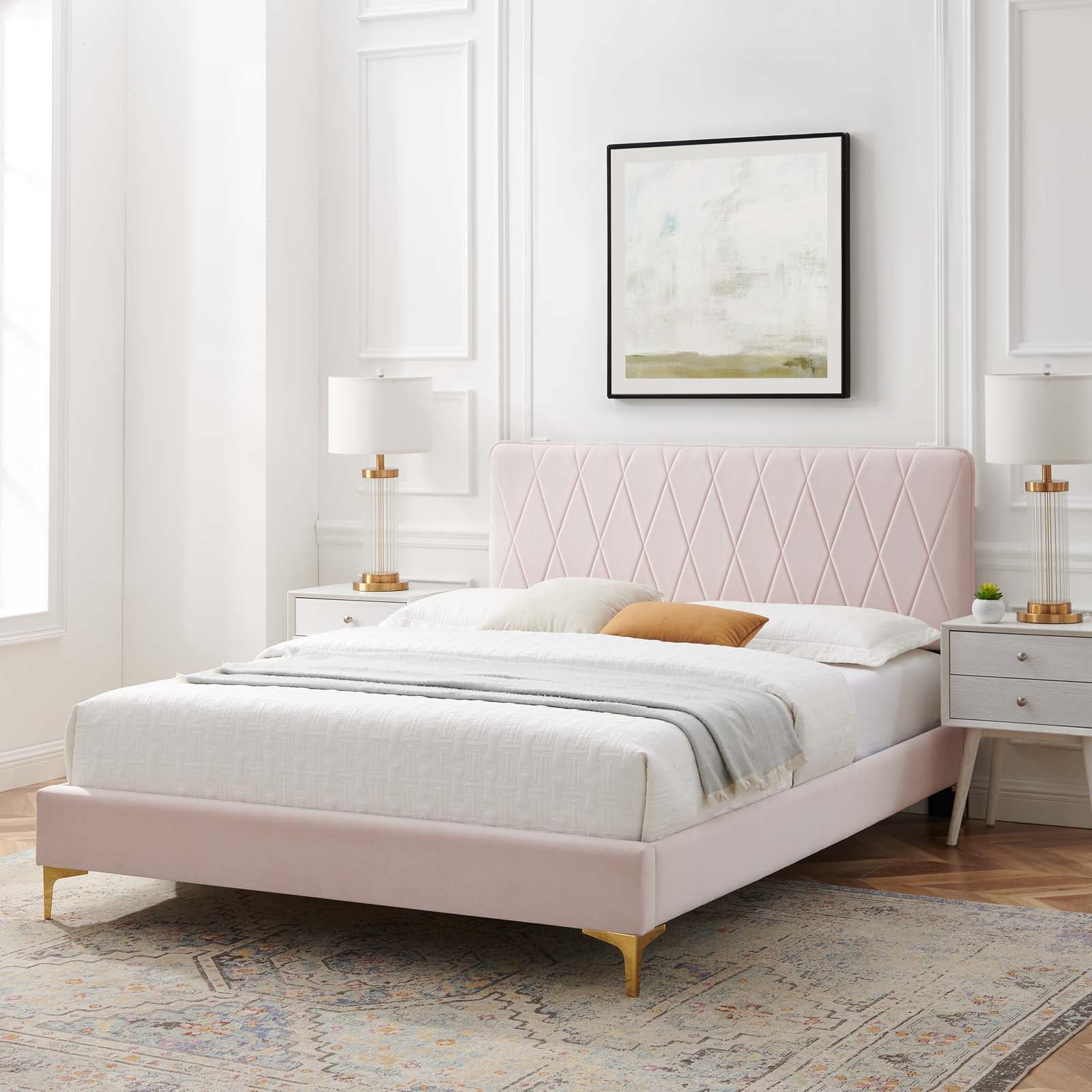 Modway Phillipa Performance Velvet Twin Platform Bed | Beds | Modishstore-59